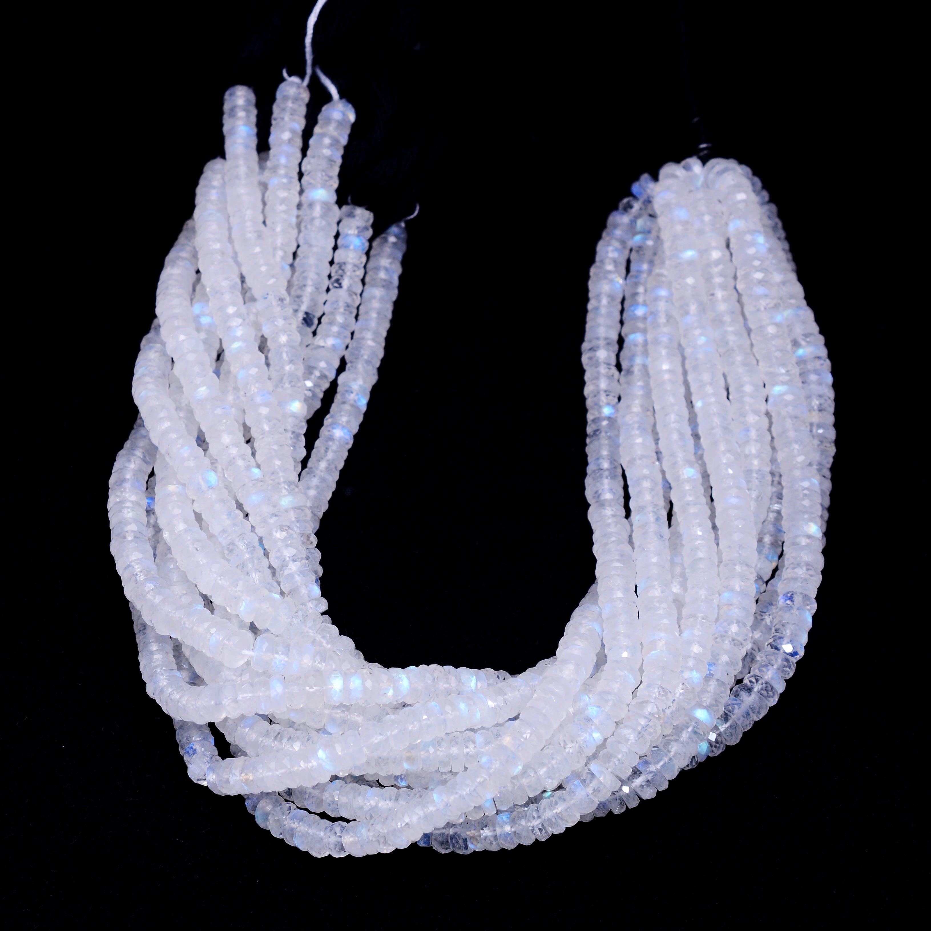 Rainbow Moonstone Faceted Tyre Beads, White Rainbow Tyre Beads, Rainbow Heishi Beads, Rainbow Moonstone Jewelry Making Beads