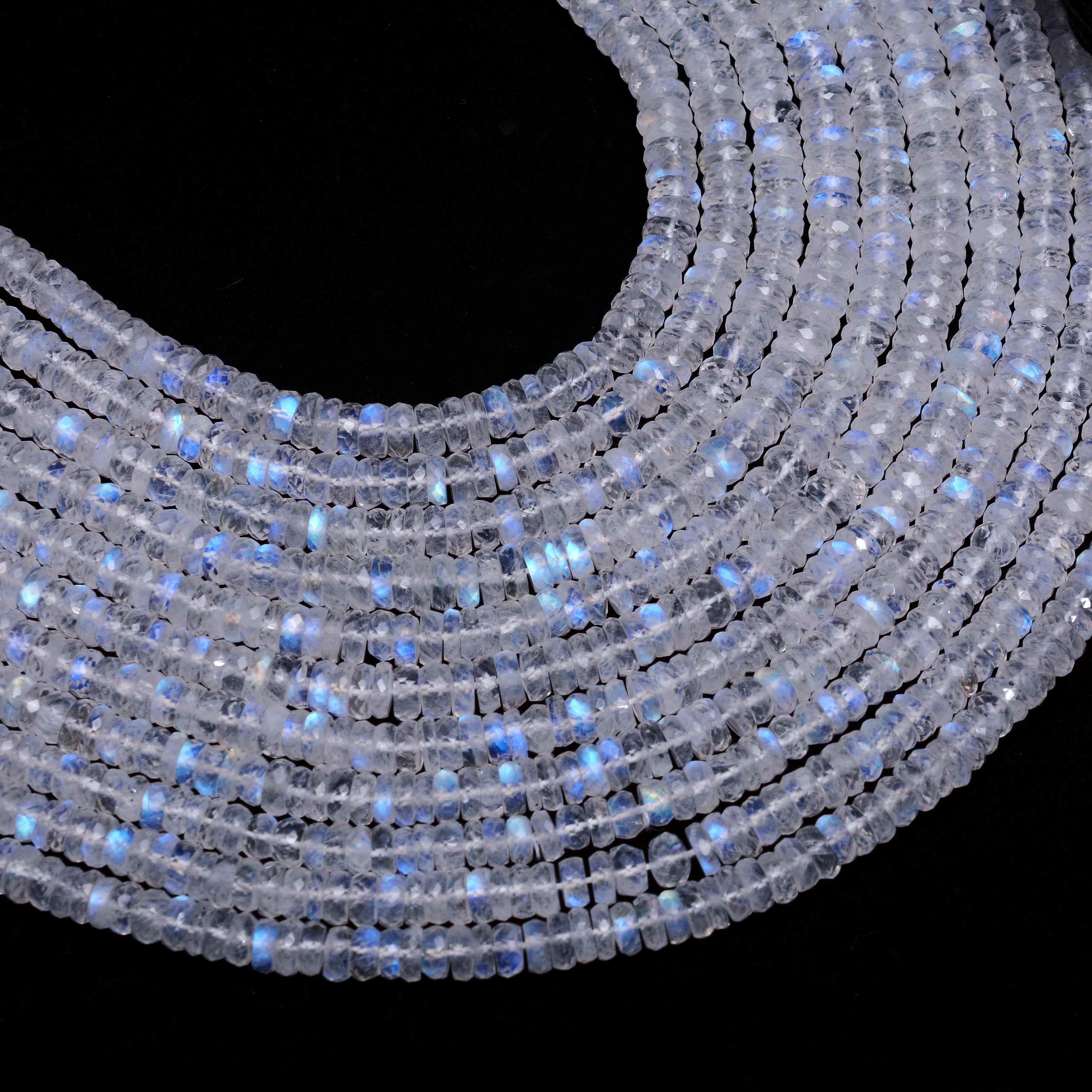 Rainbow Moonstone Faceted Tyre Beads, White Rainbow Tyre Beads, Rainbow Heishi Beads, Rainbow Moonstone Jewelry Making Beads