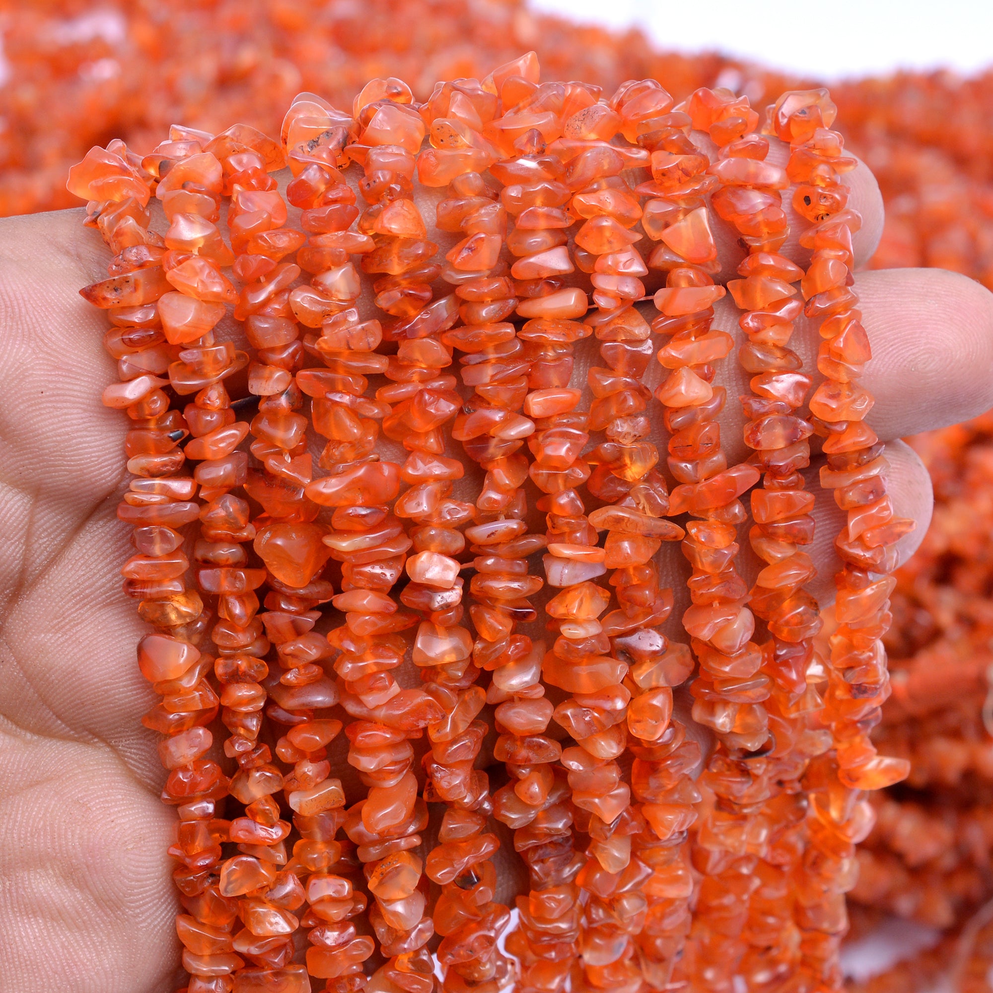 Carnelian Smooth Chips Beads, 5 To 7 mm, Carnelian Chips, Carnelian Uncut Beads, Gemstone Chips, Gem Quality, 36 Inch