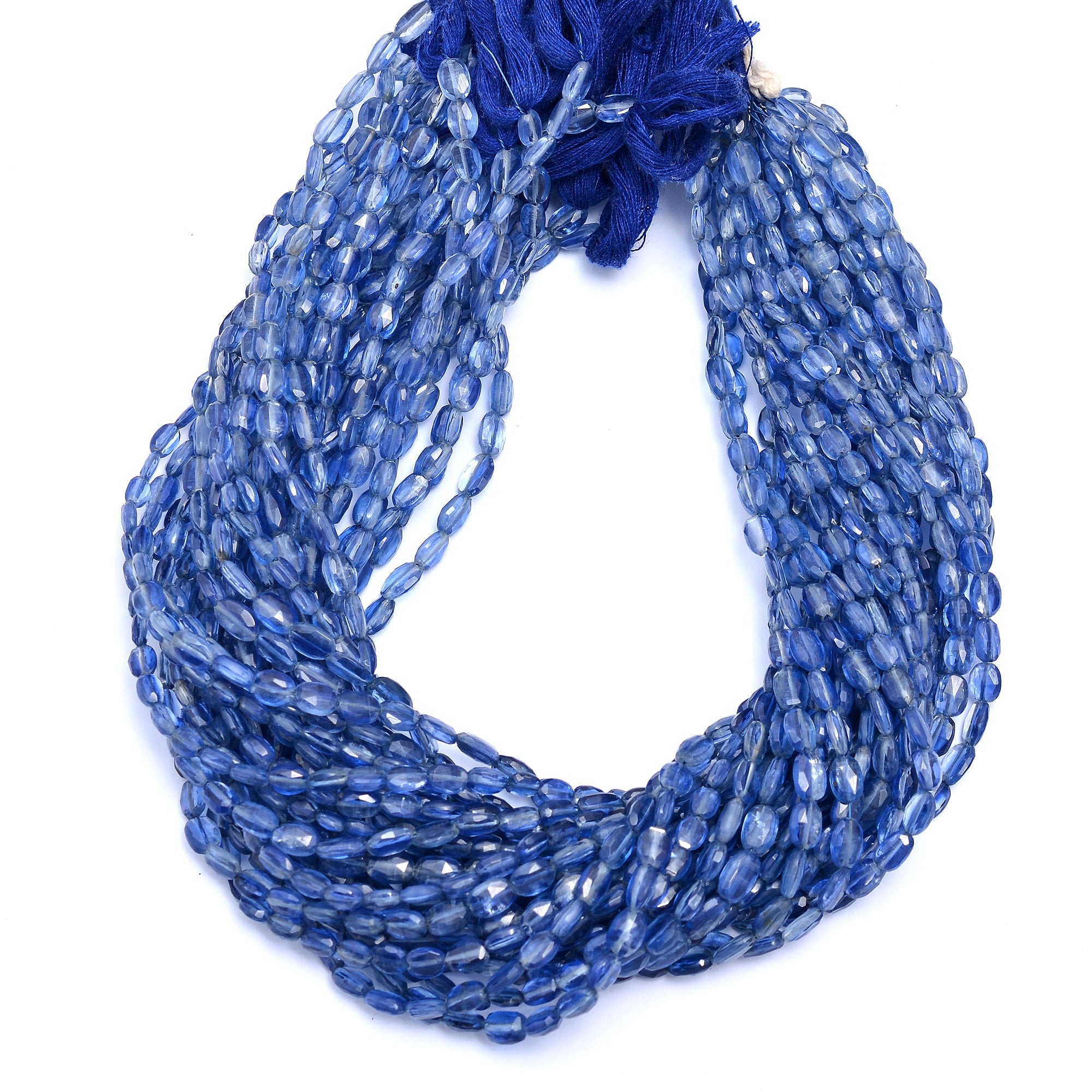 Natural Kyanite Faceted Oval Beads, Blue Kyanite Oval Beads, Kyanite Oval, Kyanite Jewelry Making Gemstone Beads, 13 Inch Strand