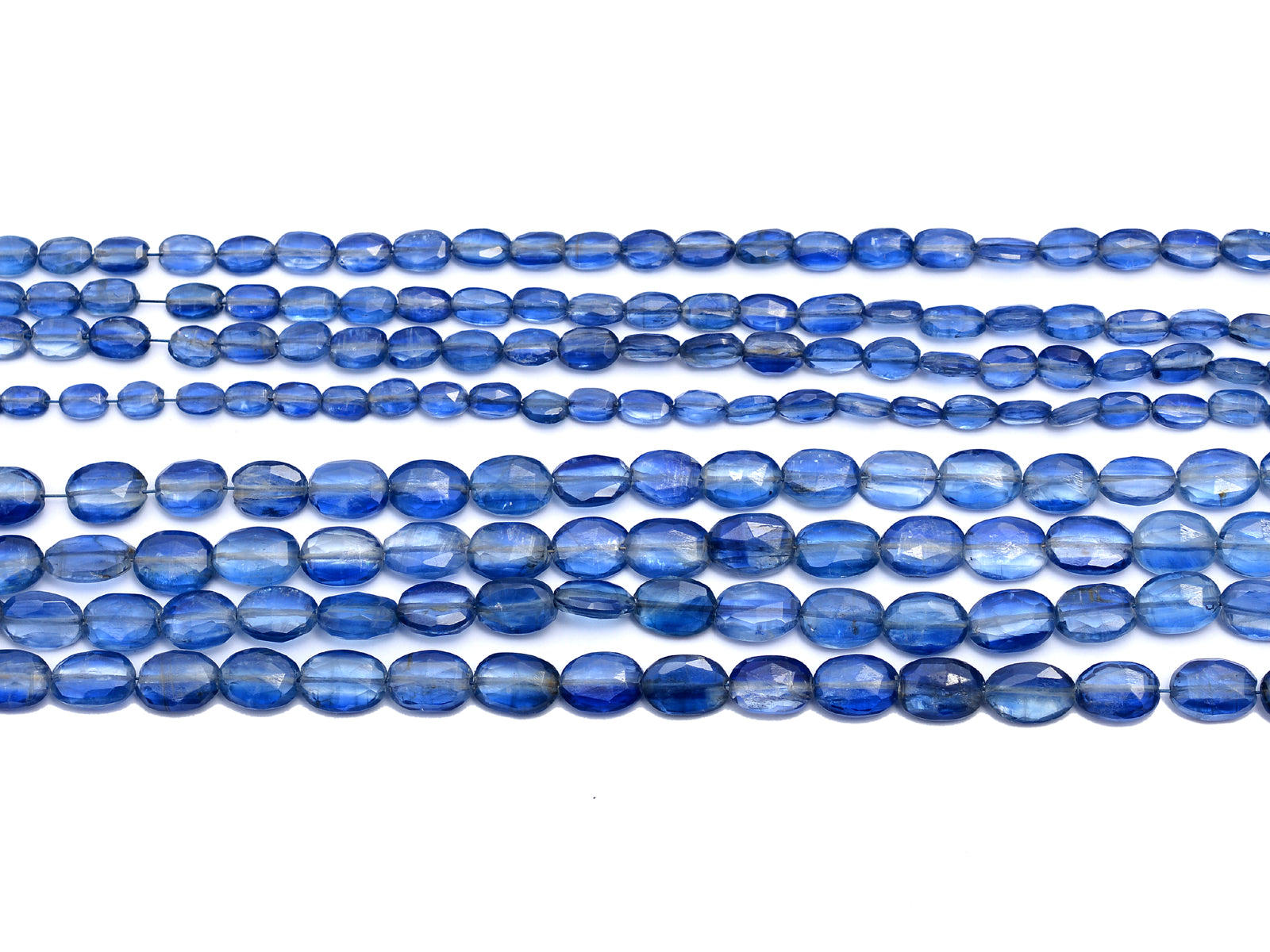 Natural Kyanite Faceted Oval Beads, Blue Kyanite Oval Beads, Kyanite Oval, Kyanite Jewelry Making Gemstone Beads, 13 Inch Strand