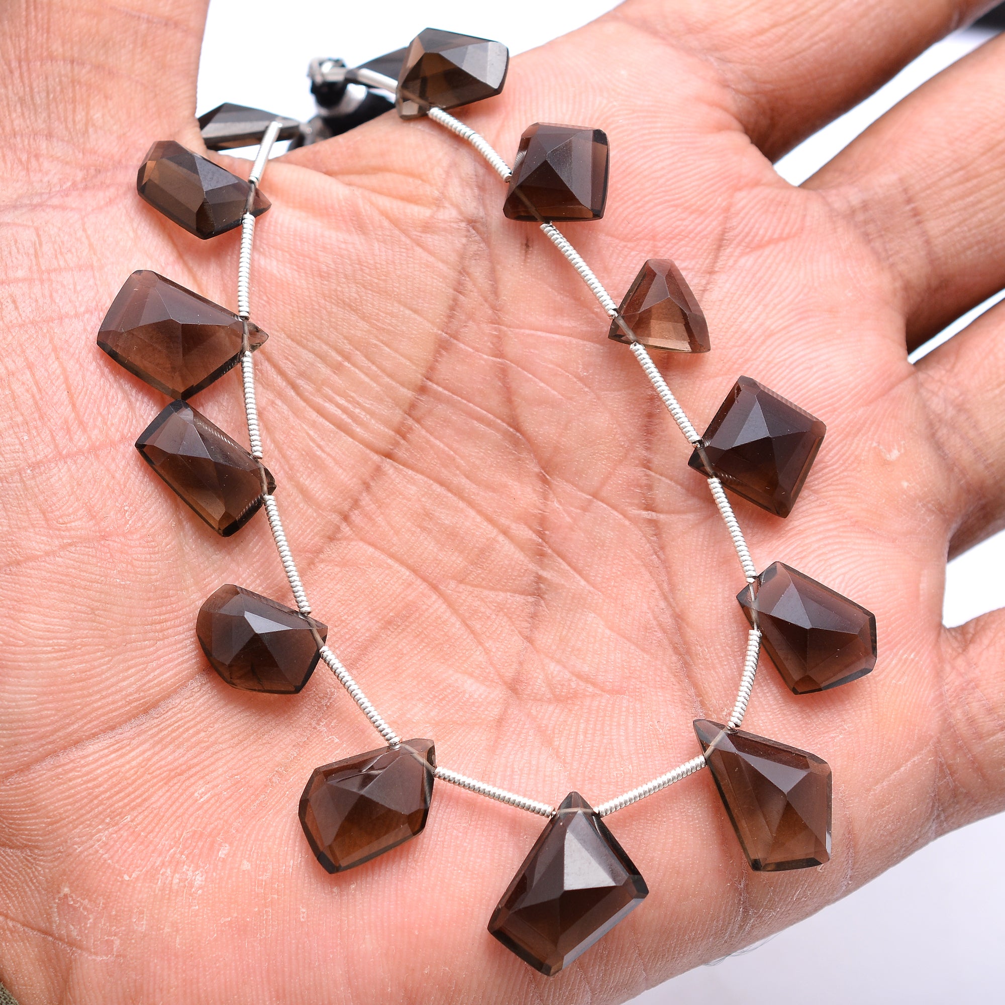 Smoky Quartz Fancy Shape briolettes, Smoky Quartz Briolettes, Natural Smoky Quartz Irregular Briolettes, 9 Inches, AA Quality