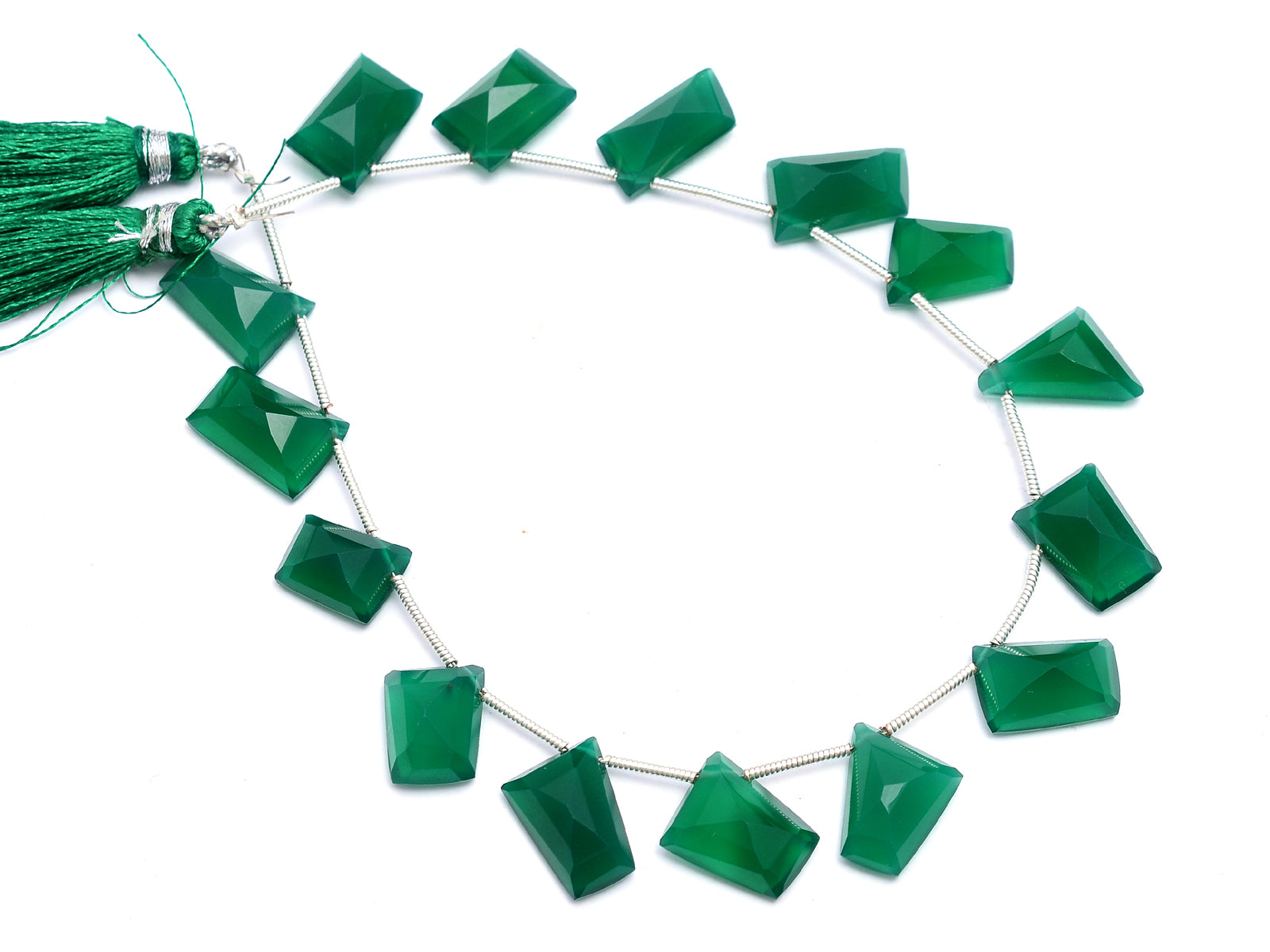 Green Onyx Fancy Shape Briolettes, green Onyx Briolettes, Green Onyx Irregular Shape briolettes, 9 Inches, AA Quality