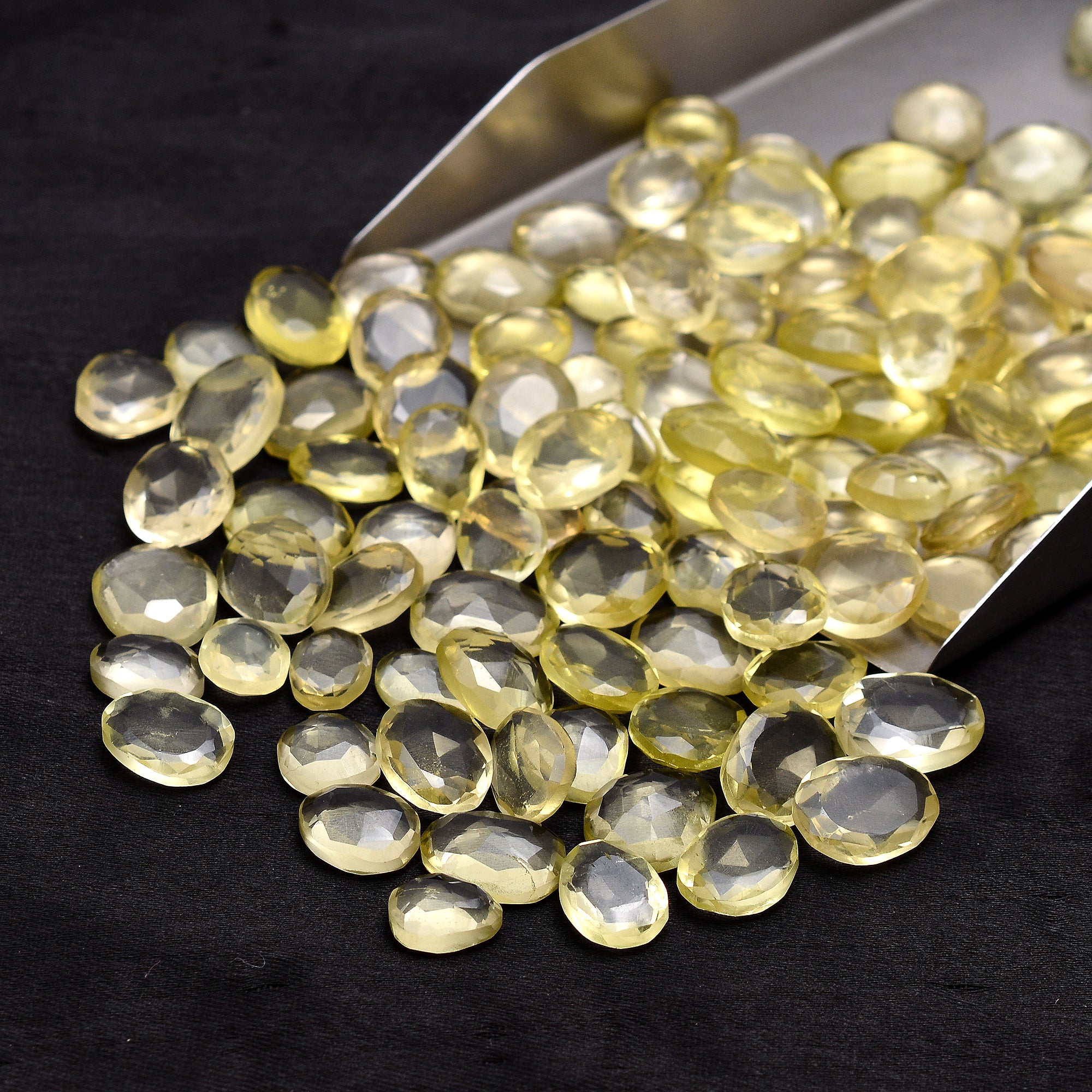 Lemon Quartz Organic Rosecut Loose Gemstone, 8 mm To 13 mm, Lemon Quartz Rosecut, Quartz Cabochons Handmade Jewelry Making Gemstone