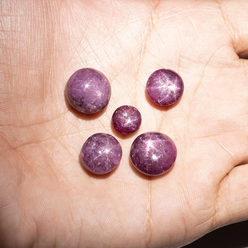 Star Ruby Round Cabs Loose Gemstone, Star Ruby Round Cabochon, Ruby Jewelry Necklace Cabs, Star Ruby Jewelry Making Gemstone