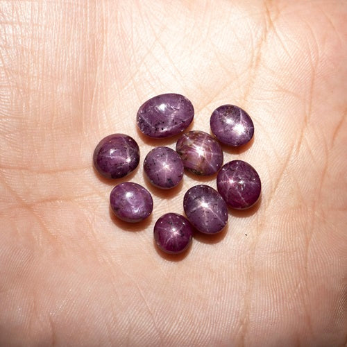 Star Ruby oval Cabs Loose Gemstone, Star Ruby oval Cabochon, Ruby Jewelry Necklace Cabs, Star Ruby Jewelry Making Gemstone