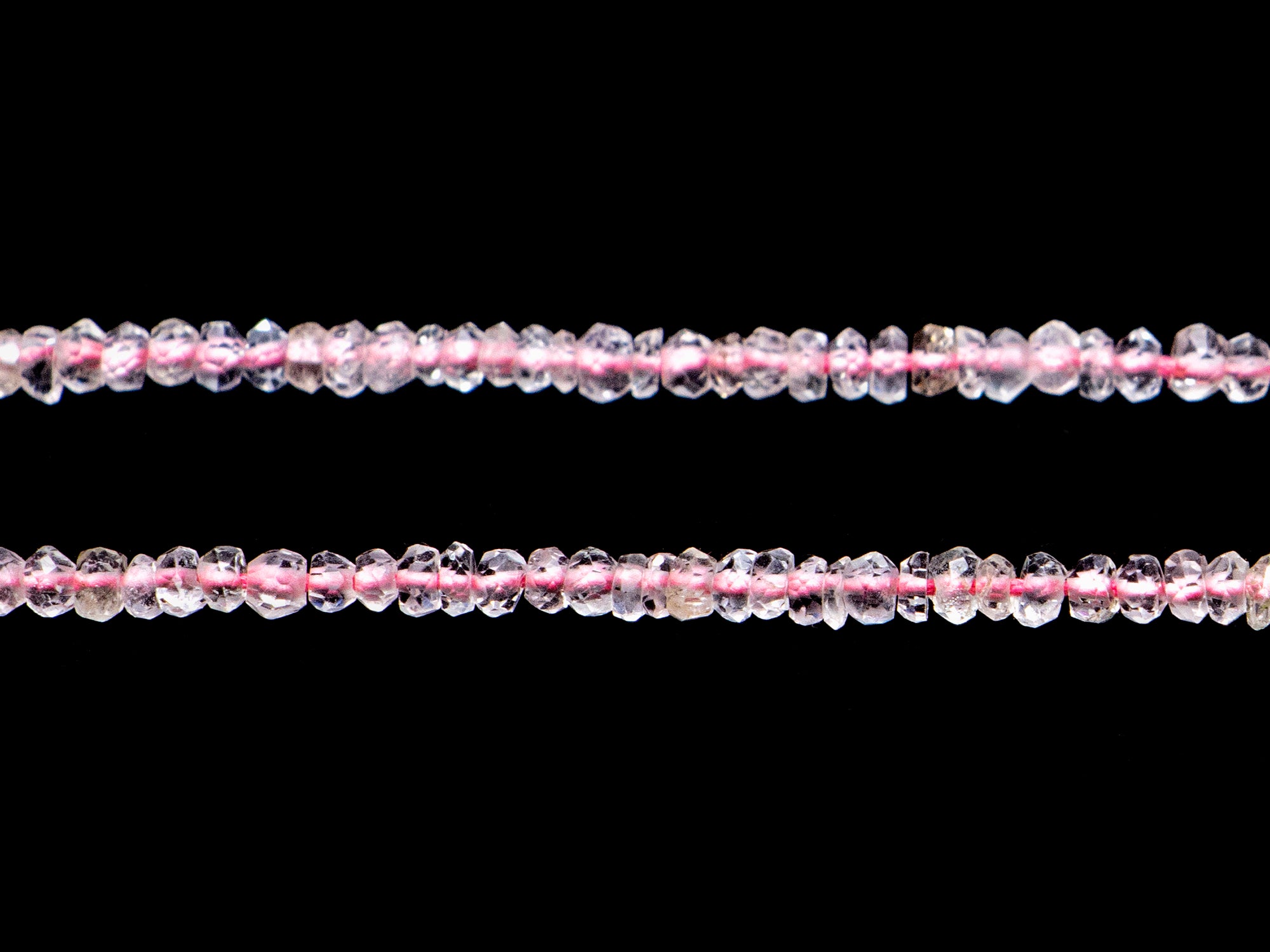 Pink Aquamarine Faceted Rondelle Beads, 2 mm To 2.5 mm, Pink Aquamarine Beads, Aquamarine Jewelry Making Gemstone Beads