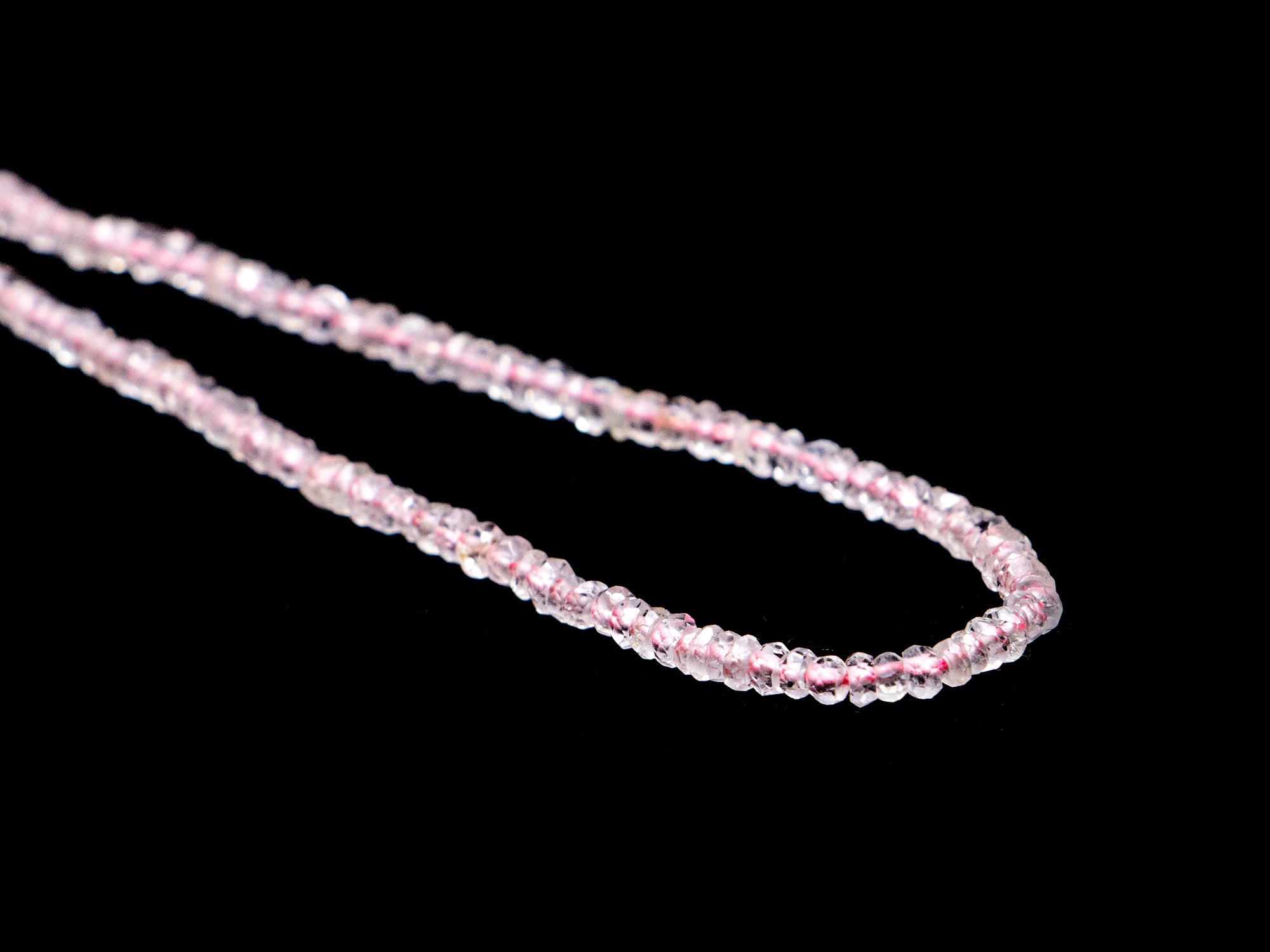 Pink Aquamarine Faceted Rondelle Beads, 2 mm To 2.5 mm, Pink Aquamarine Beads, Aquamarine Jewelry Making Gemstone Beads
