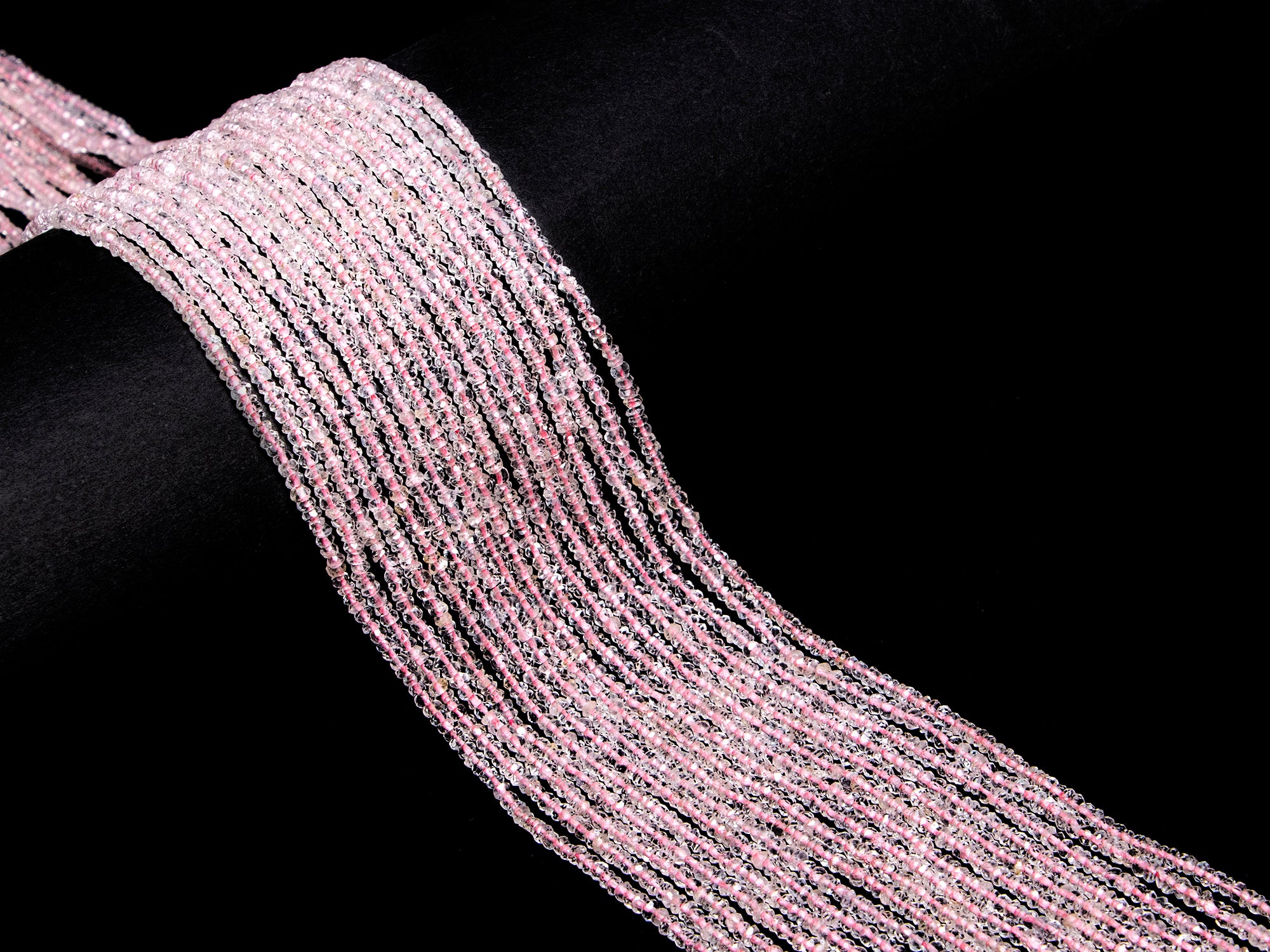 Pink Aquamarine Faceted Rondelle Beads, 2 mm To 2.5 mm, Pink Aquamarine Beads, Aquamarine Jewelry Making Gemstone Beads