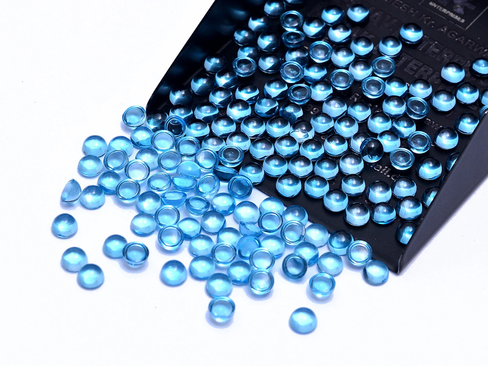 Swiss Blue Topaz Round Cabs Loose Gemstone, 4 mm, Blue Topaz Round, Blue Topaz Round For Necklace Jewelry Making Gemstone Cabochon