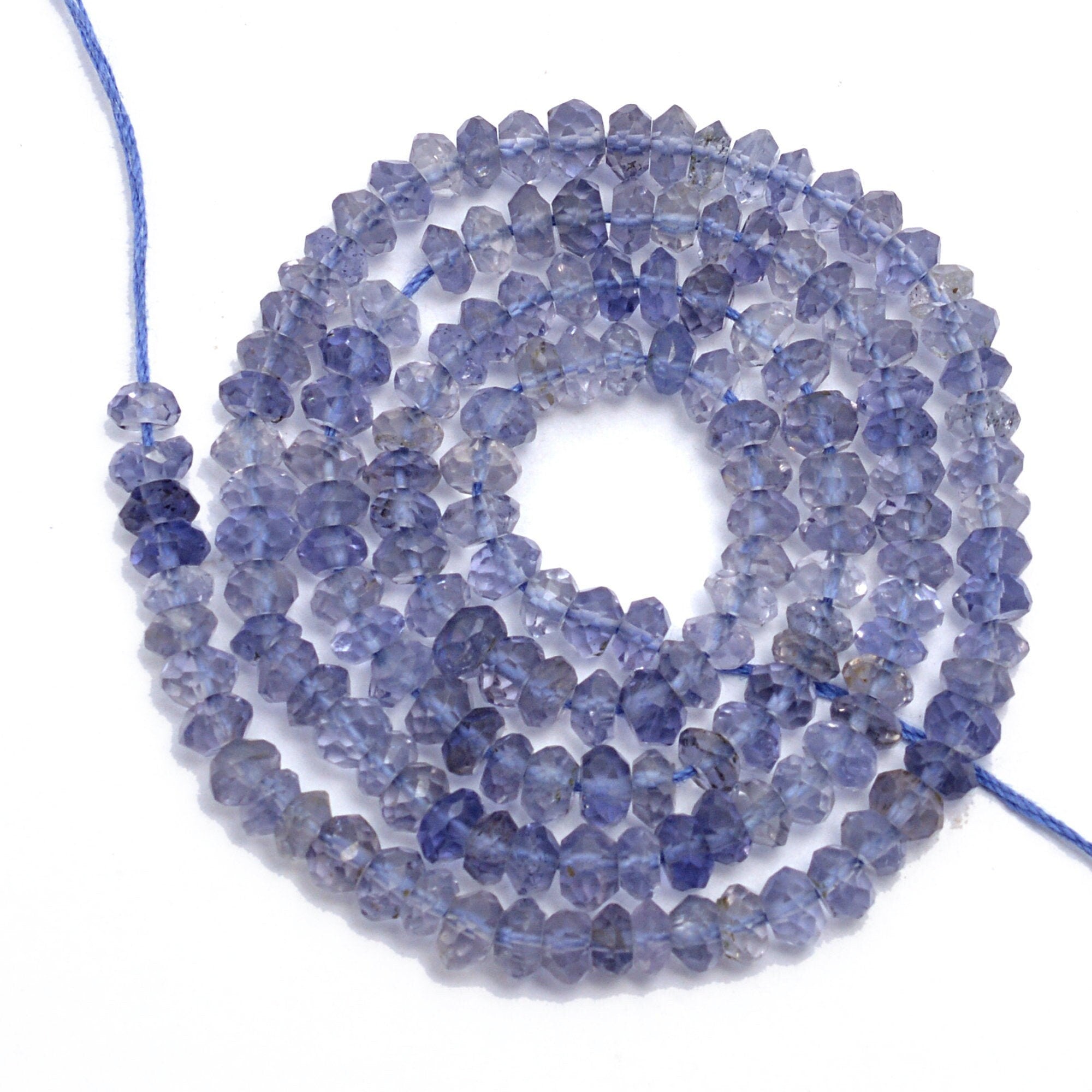Iolite Faceted Rondelle Beads, 3.5 mm To 4 mm, Iolite Faceted Beads, Iolite Handmade Rondelle Jewelry Making Gemstone Beads, 15 Inch