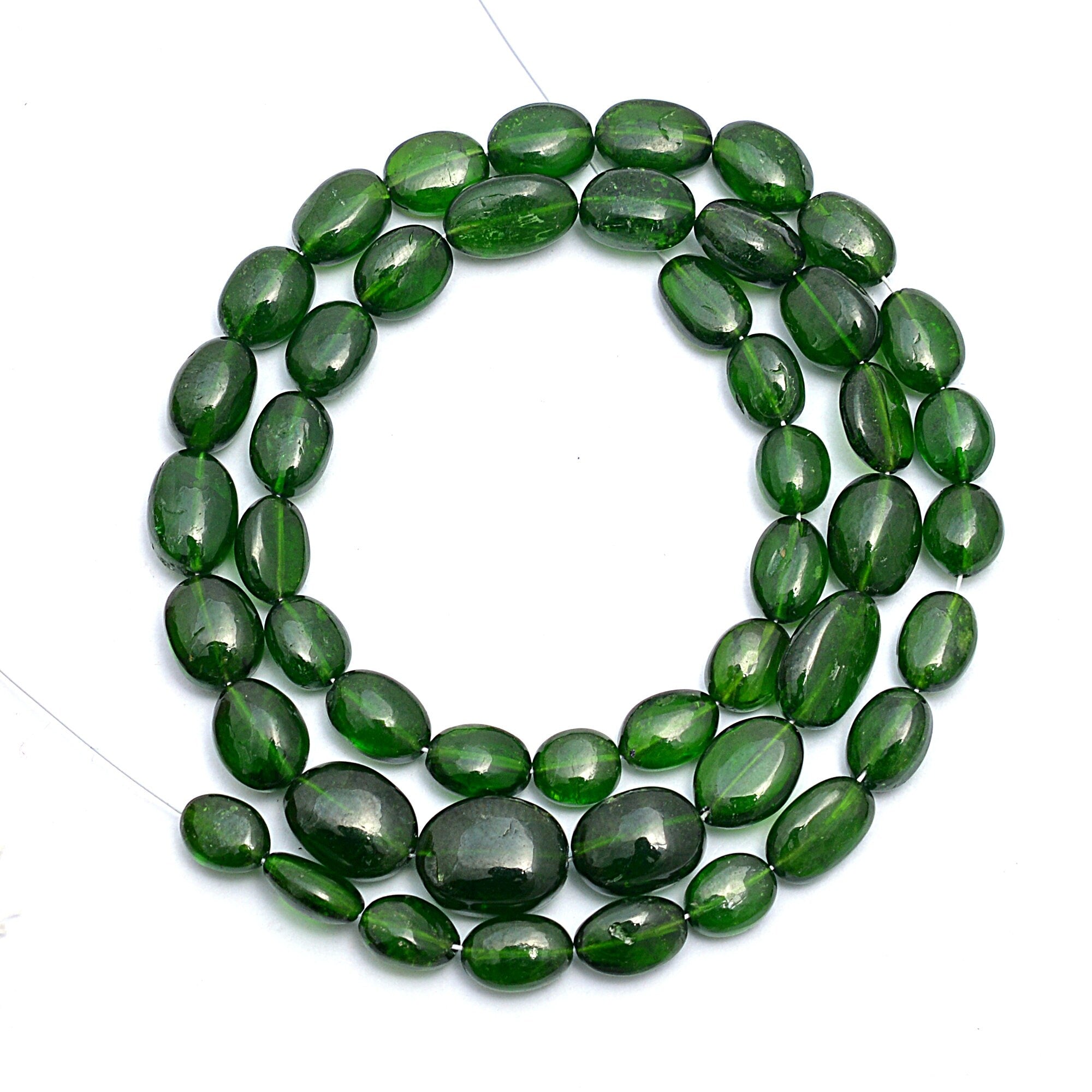 Chrome Diopside Smooth Oval Beads, Chrome Diopside Oval, Chrome Diopside Smooth Beads, Chrome Diopside Jewelry Making Beads, 16 Inch