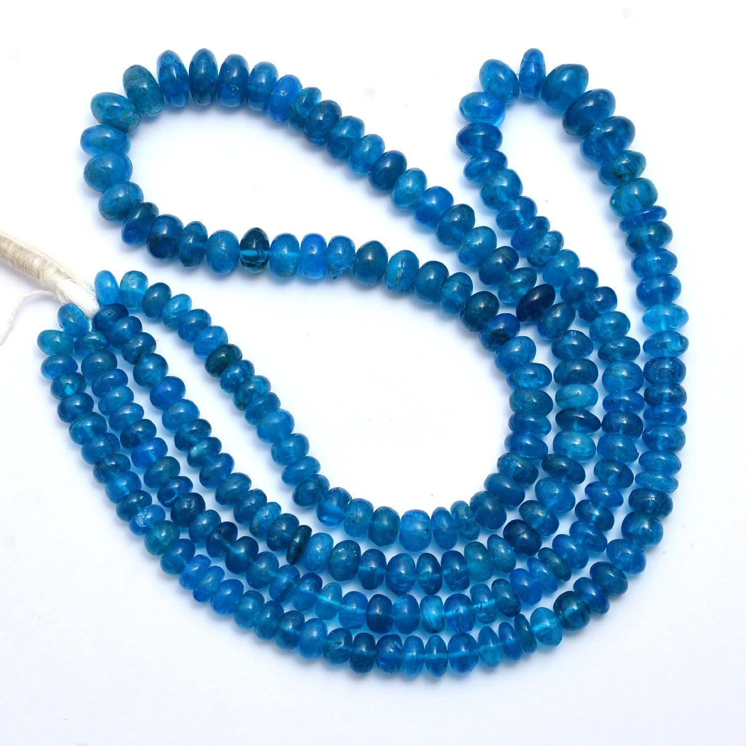 Natural Neon Apatite Smooth Rondelle Beads, 6 mm To 10 mm, Neon Apatite Beads, Neon Apatite Jewelry Gemstone Beads, 15 Inch Strand