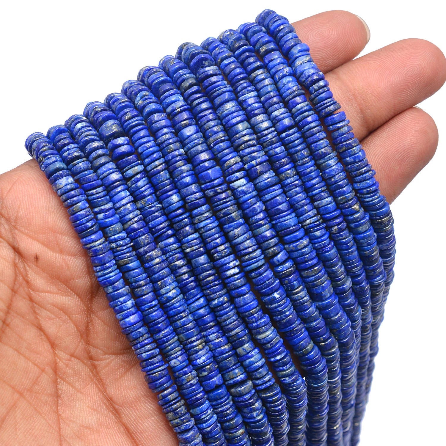 Lapis Smooth Tyre Beads, Lapis Smooth Coin, Lapis Lazuli Wheels, Lapis Handmade Jewelry Making Gemstone Beads, 16 Inch