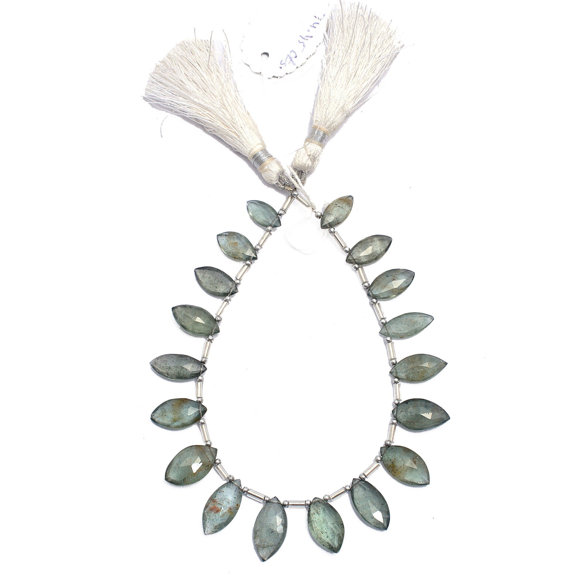 Natural Moss Aquamarine Faceted Marquise Cut Beads,