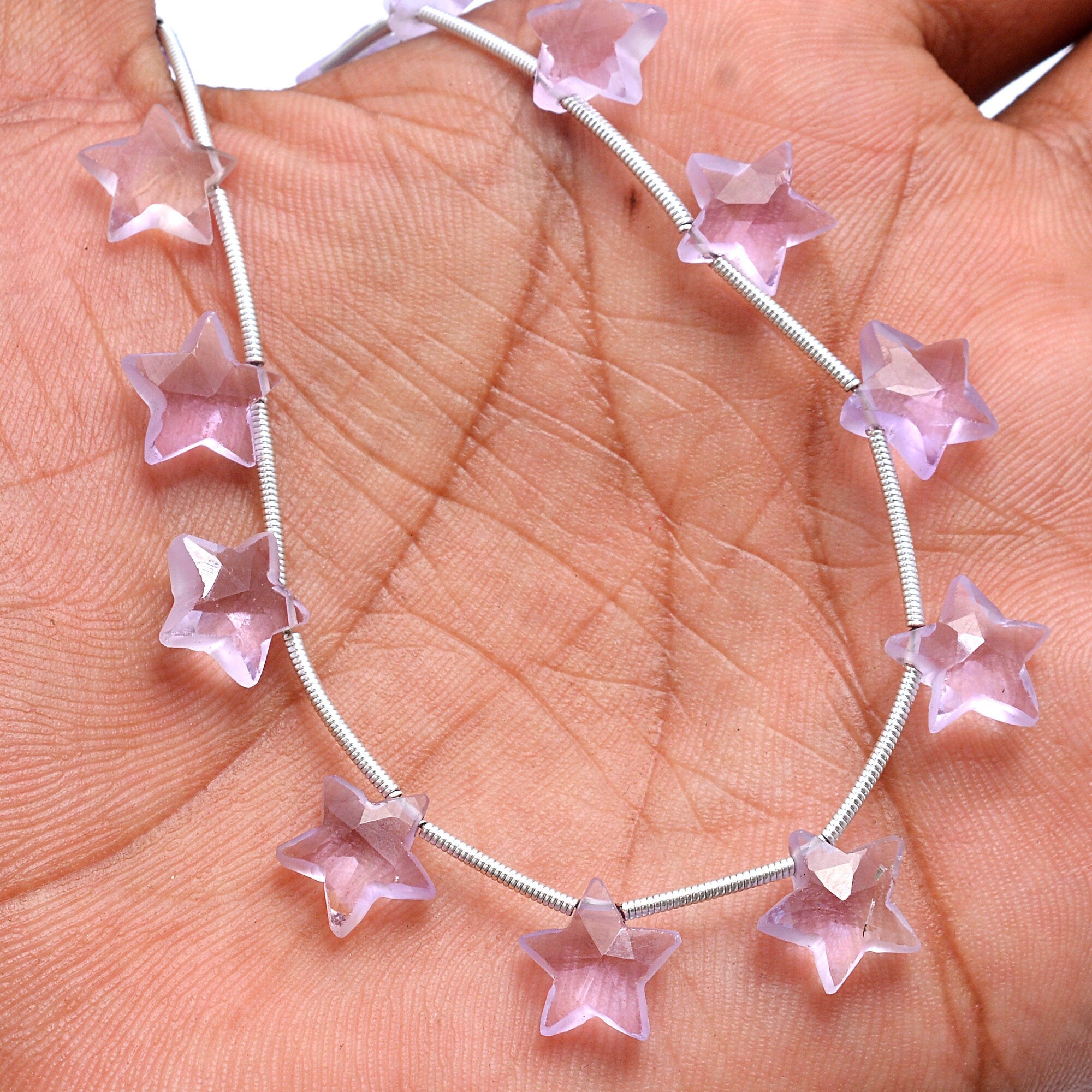 Purple Amethyst Faceted Star Beads, 9x9 to 10x10 mm Star Beads, Amethyst Jewelry Making Star, (SKU543)