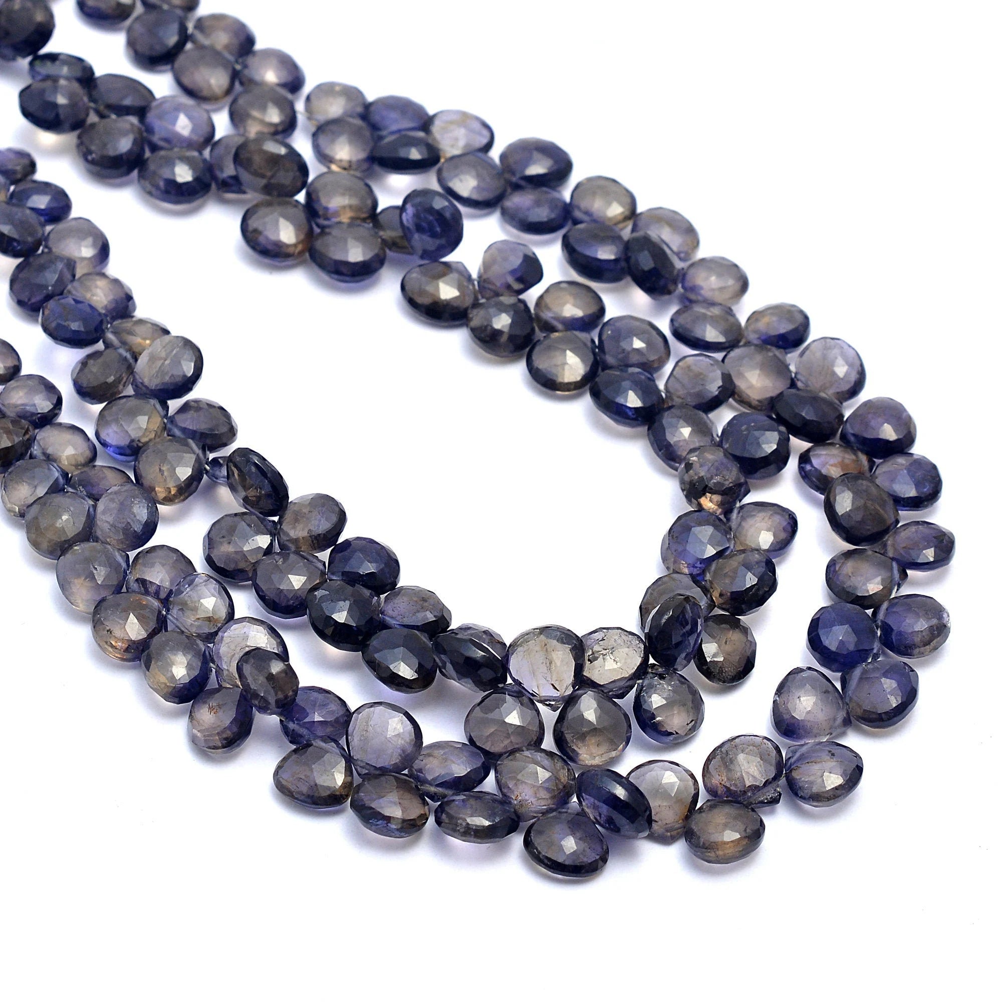 Bi Color Iolite Faceted Heart Shape Beads, SKU393