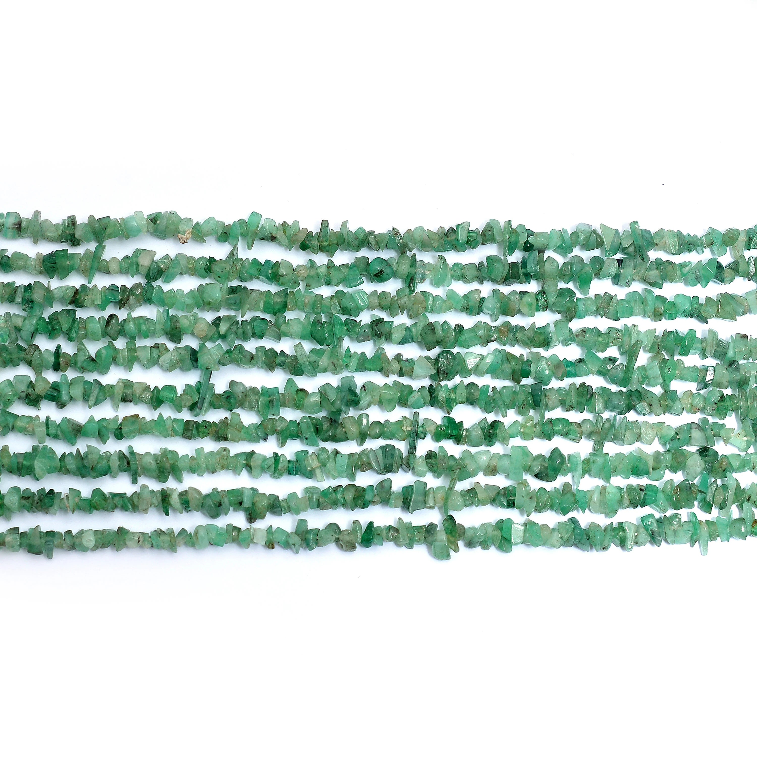 Emerald Smooth Nuggets Beads, 3 mm To 4 mm, 34 Inch, SKU593