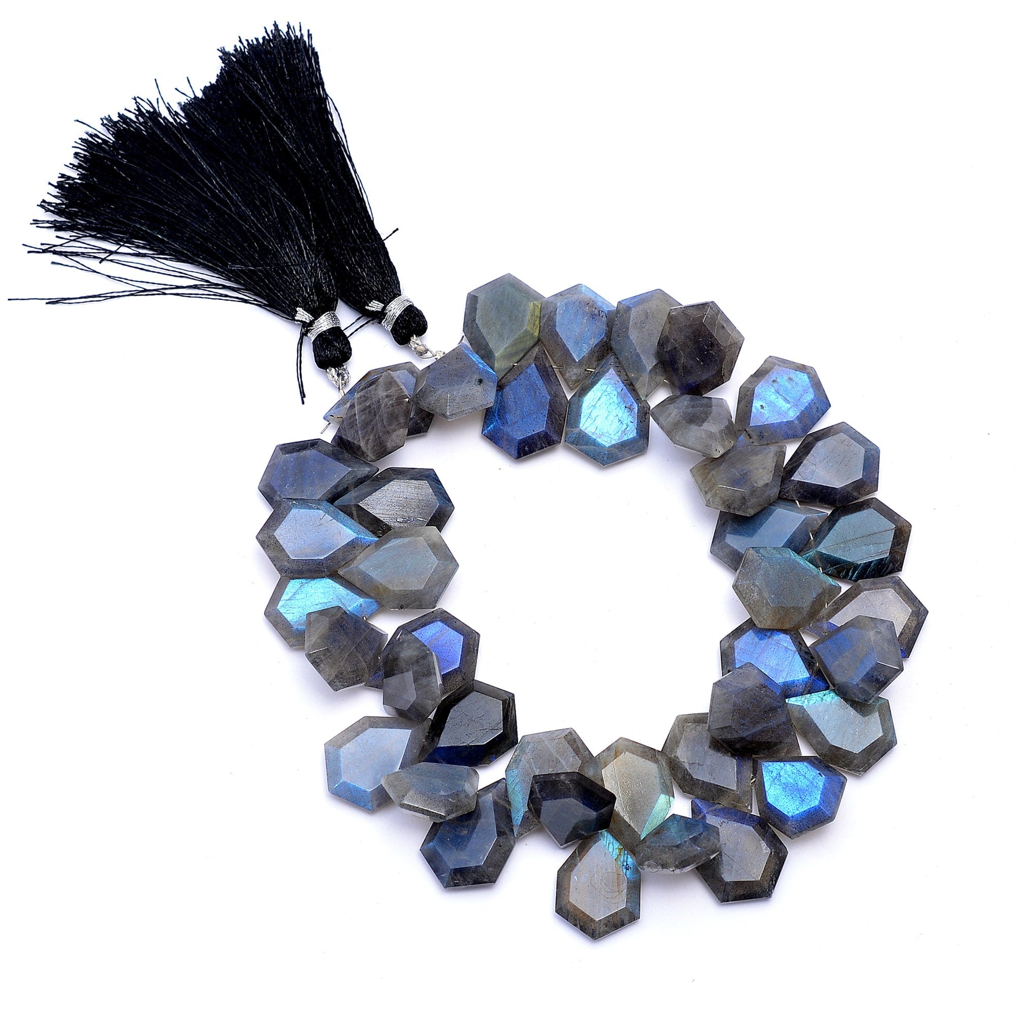 Labradorite Six Corner Faceted Pear Beads, 11x17 mm To 12x18 mm, Labradorite Hexagon Pear , Labradorite Jewelry Making Beads, 8 Inch