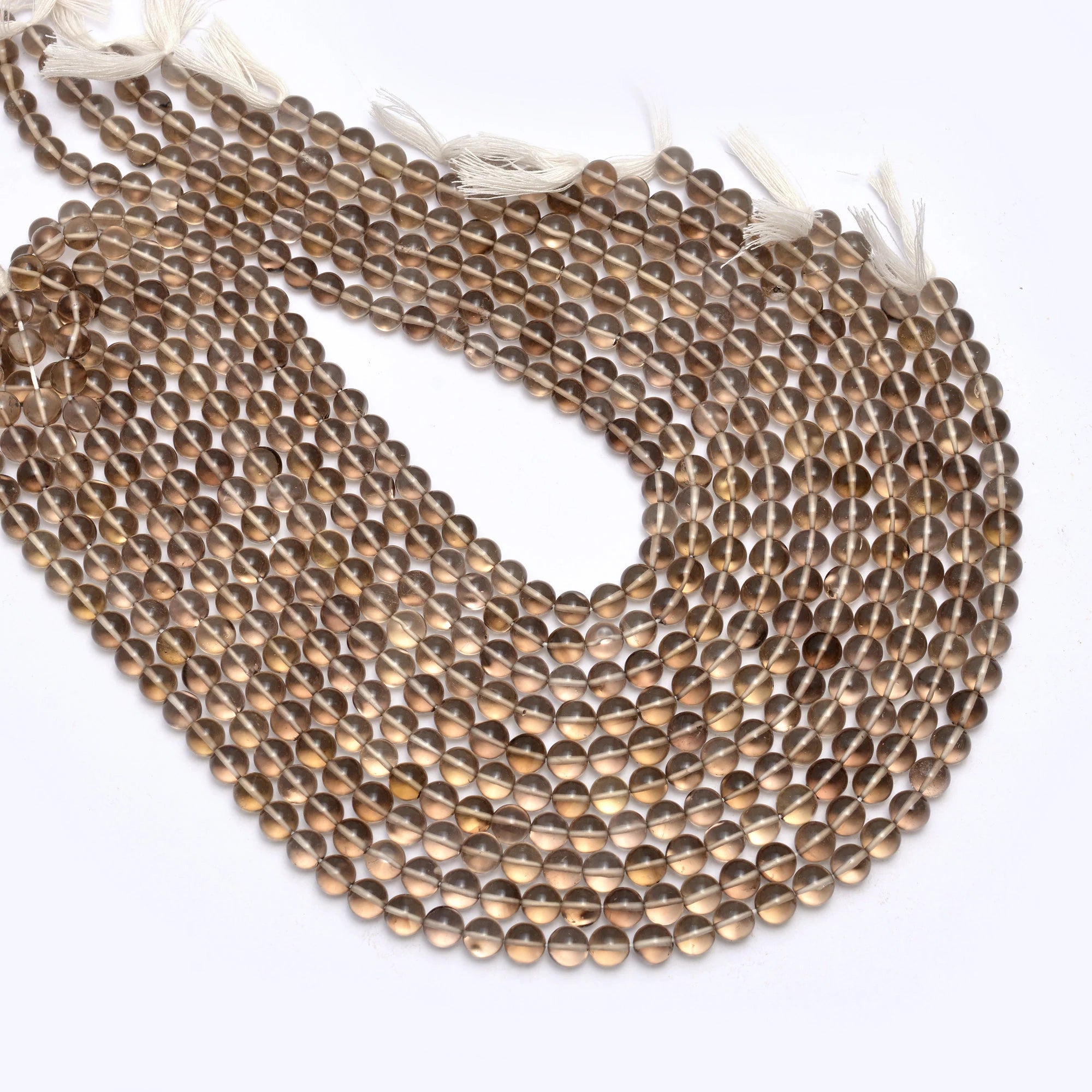 Smoky Quartz Smooth Round Beads, (SKU649)