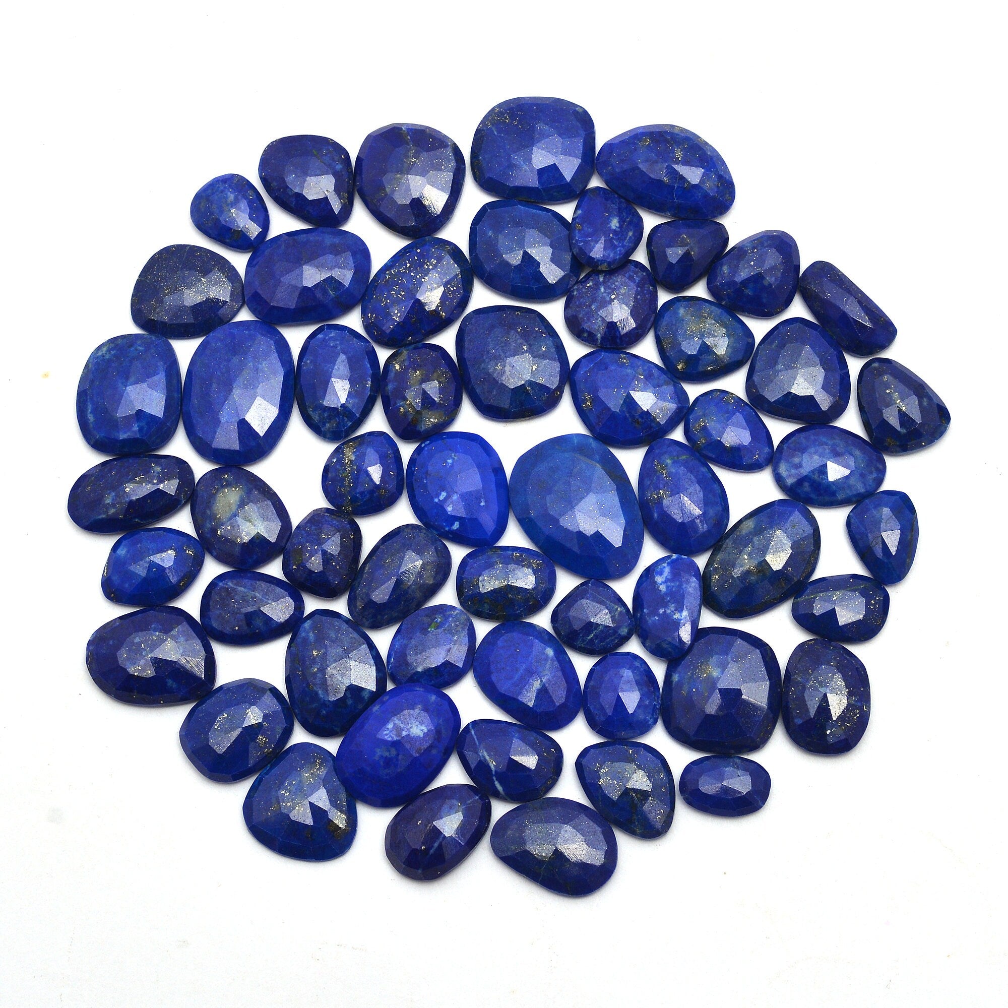 Lapis Lazuli Faceted Oval Rosecut, 9 mm To 19 mm, SKU654
