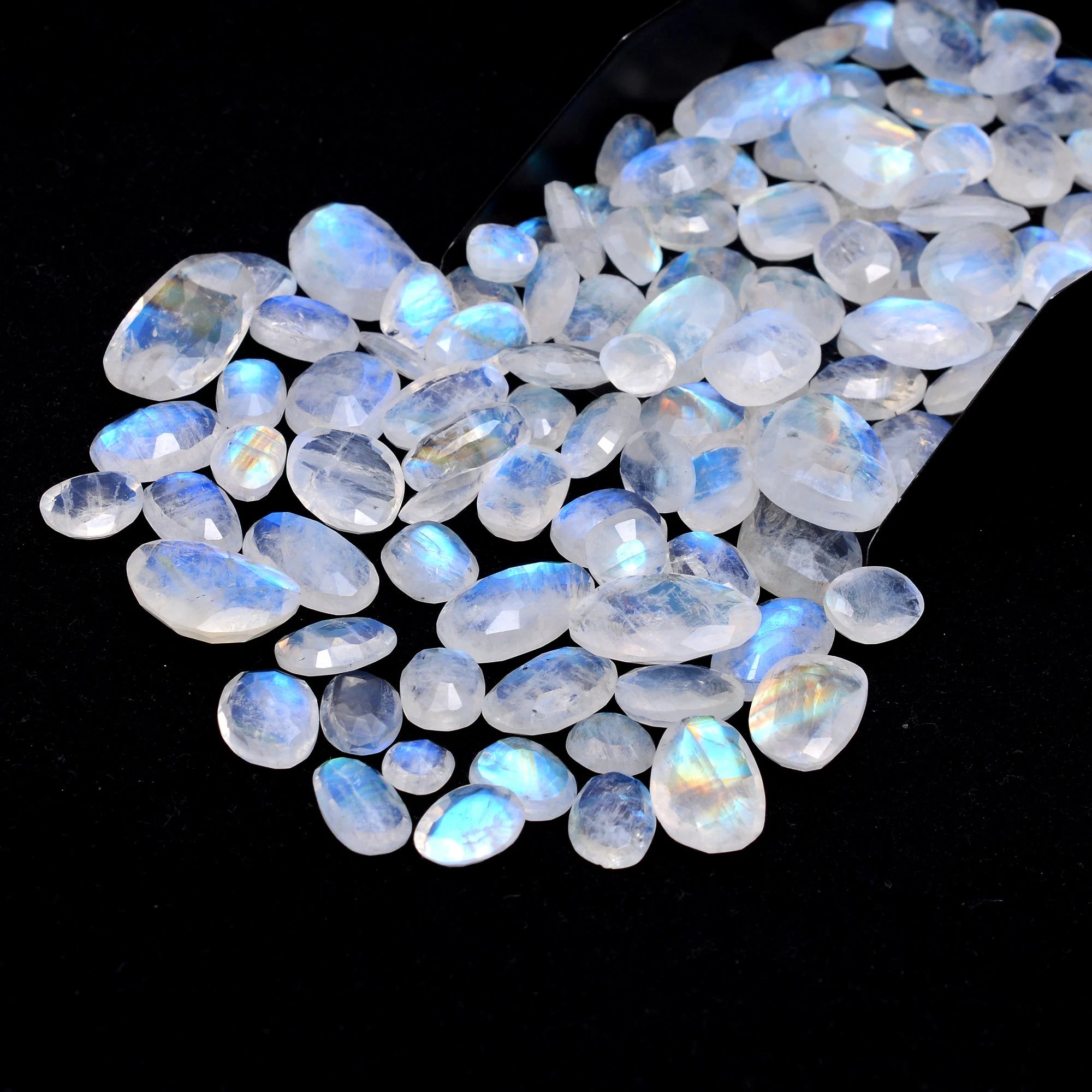 White Rainbow Moonstone Rosecut Slices, SKU660.