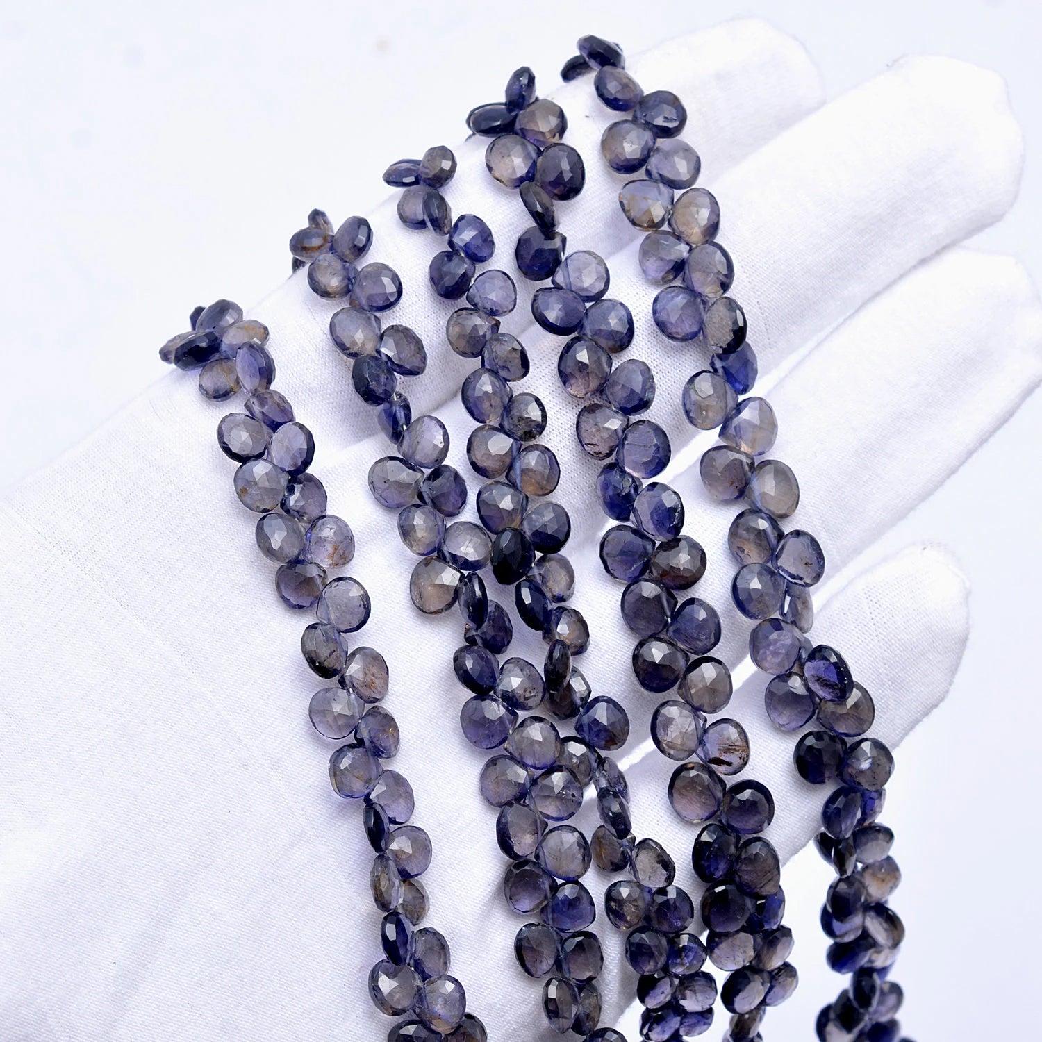 Bi Color Iolite Faceted Heart Shape Beads, SKU393