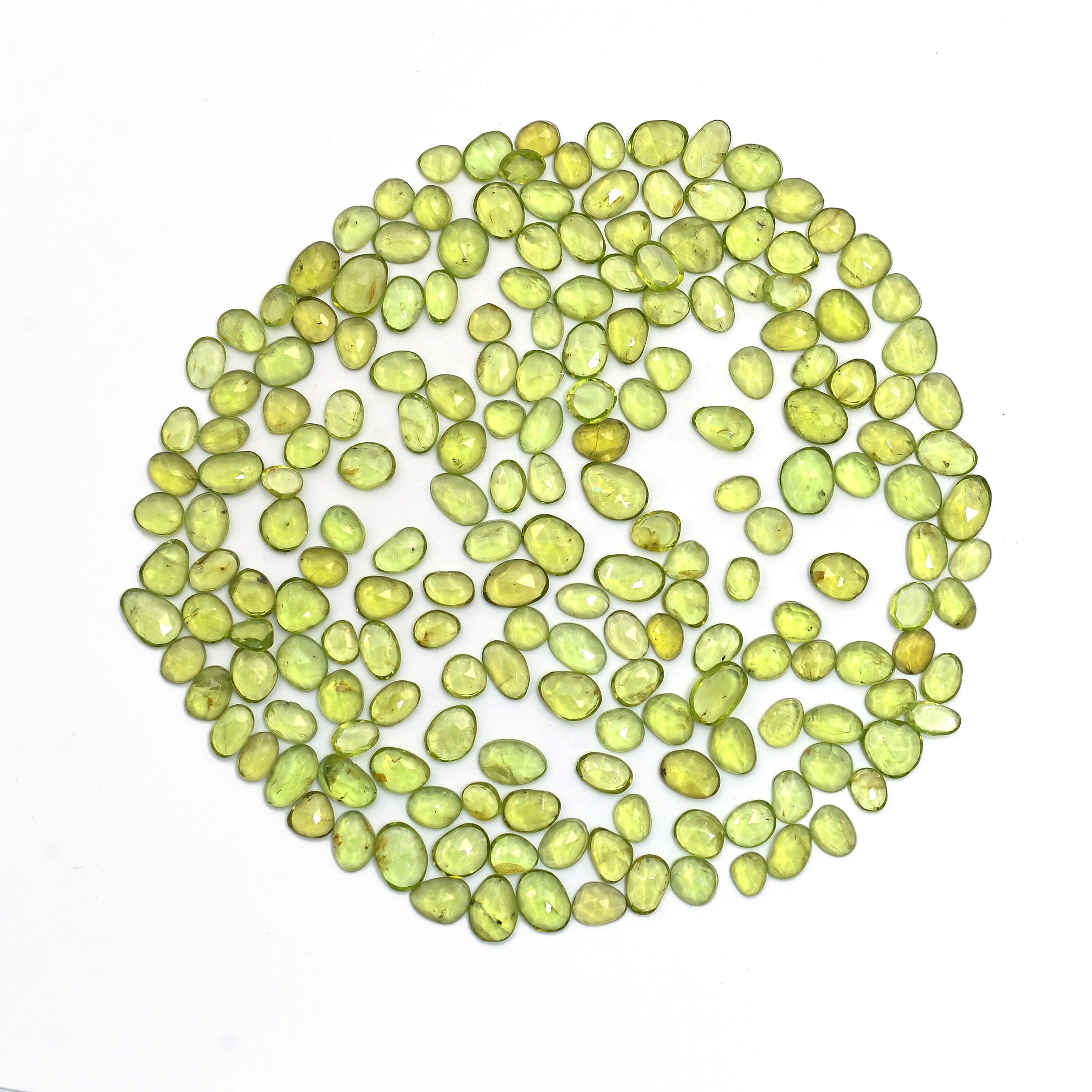 Natural Peridot Rosecut Loose Gemstone, 5 To 8.5 mm, Jewelry Making Gemstone, (SKU602)