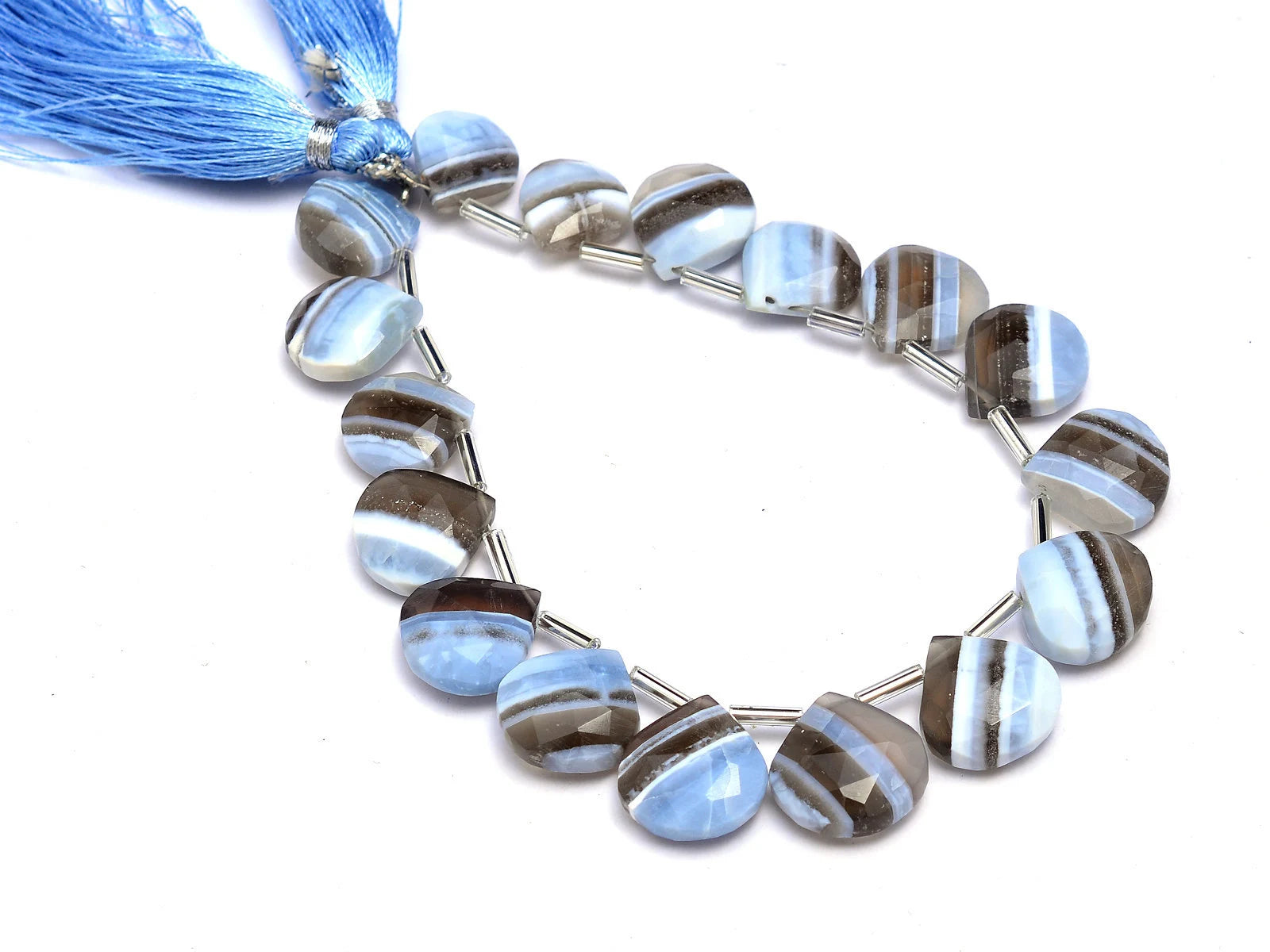 Boulder Opal Faceted Heart Shape Beads, 10 mm To 15 mm, SKU685