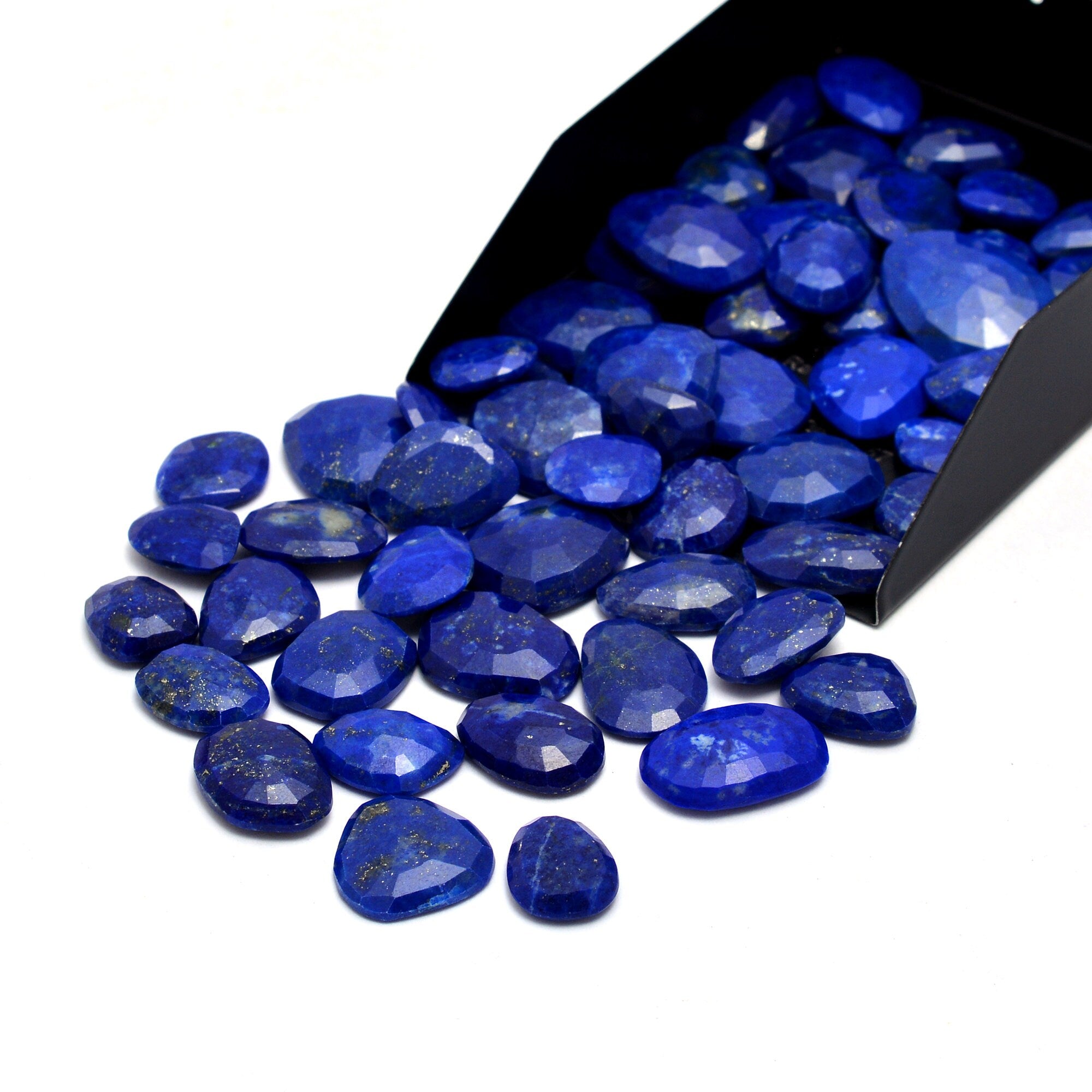 Lapis Lazuli Faceted Oval Rosecut, 9 mm To 19 mm, SKU654