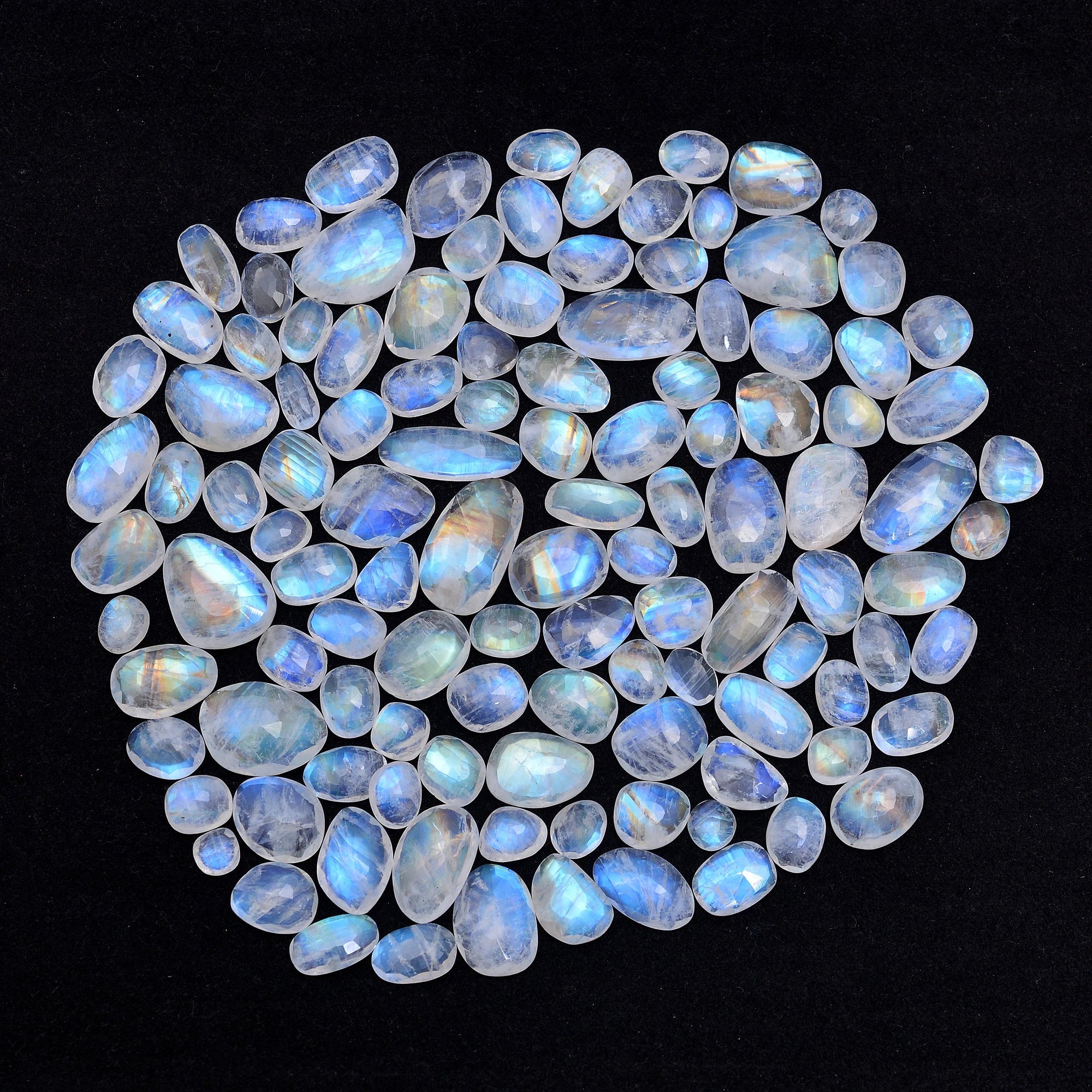 White Rainbow Moonstone Rosecut Slices, SKU660.