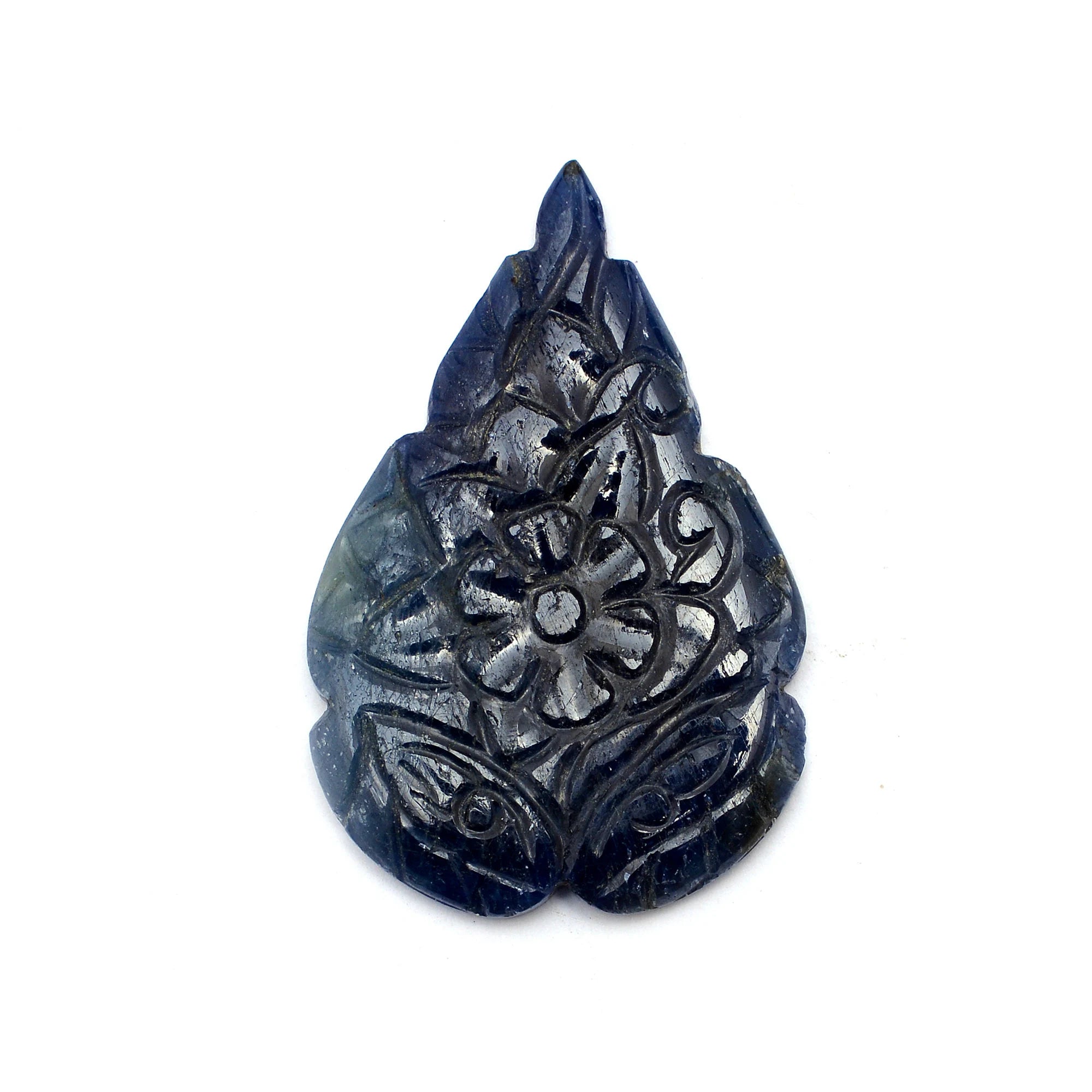 Blue Sapphire Pear Carving Gemstone, Jewelry Making Carving, SKU659
