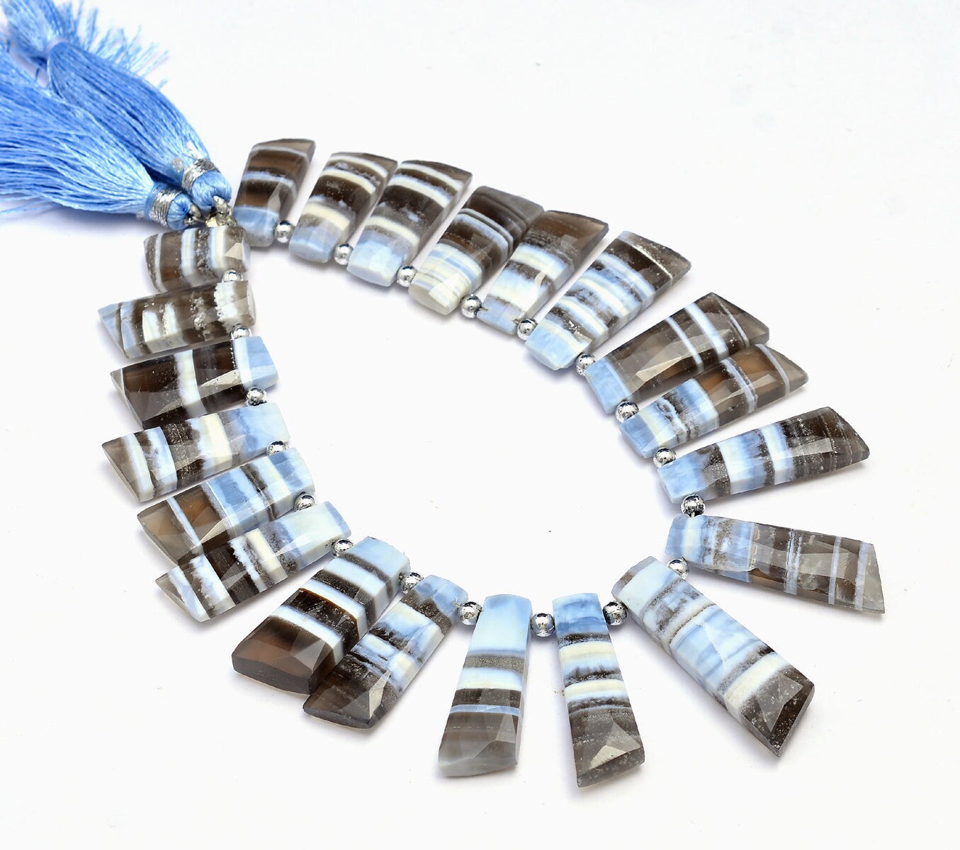 Boulder Opal Faceted Long Slice Beads, 8x10 mm To 10x38 mm, SKU688