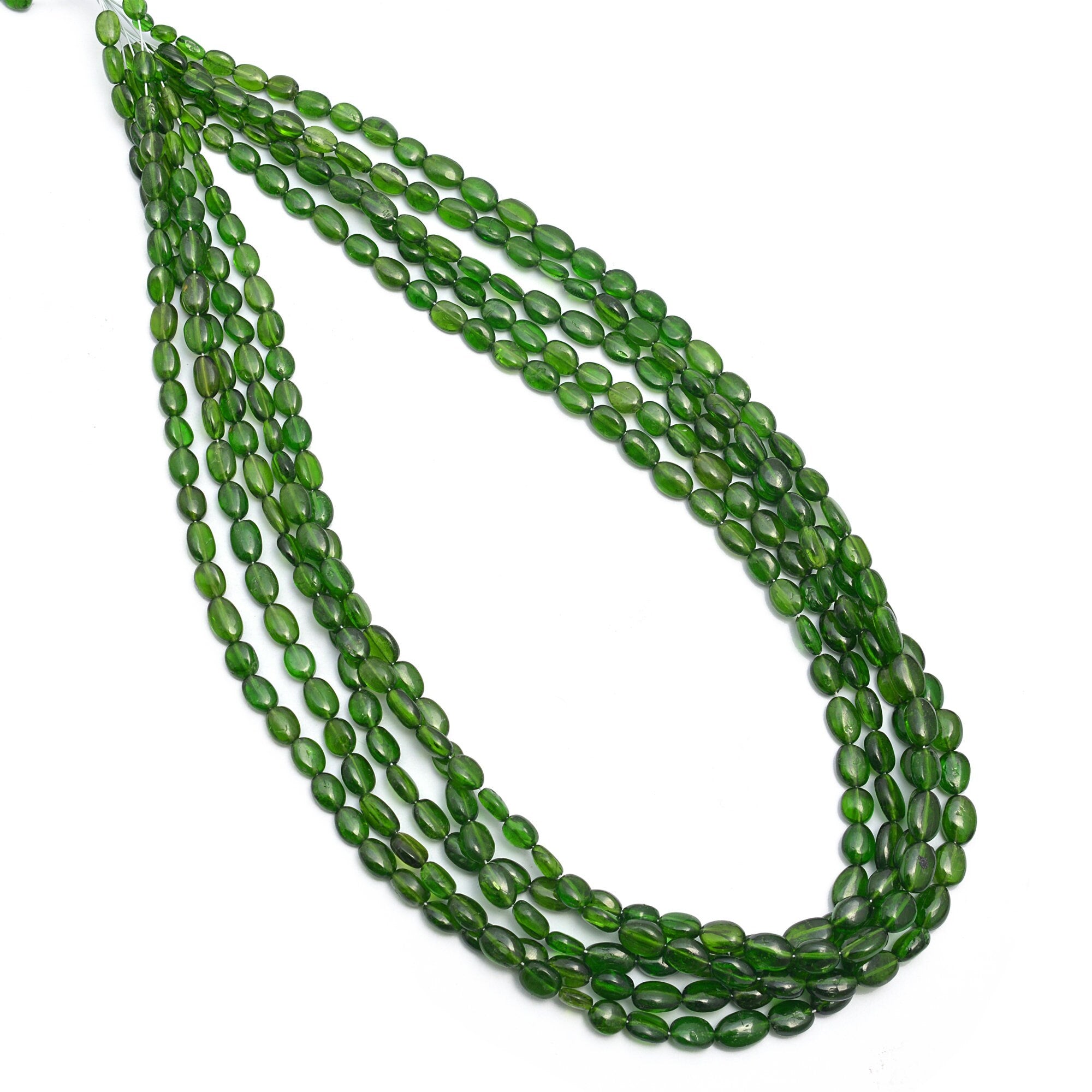 Chrome Diopside Smooth Oval Beads, Chrome Diopside Oval, Chrome Diopside Smooth Beads, Chrome Diopside Jewelry Making Beads, 16 Inch