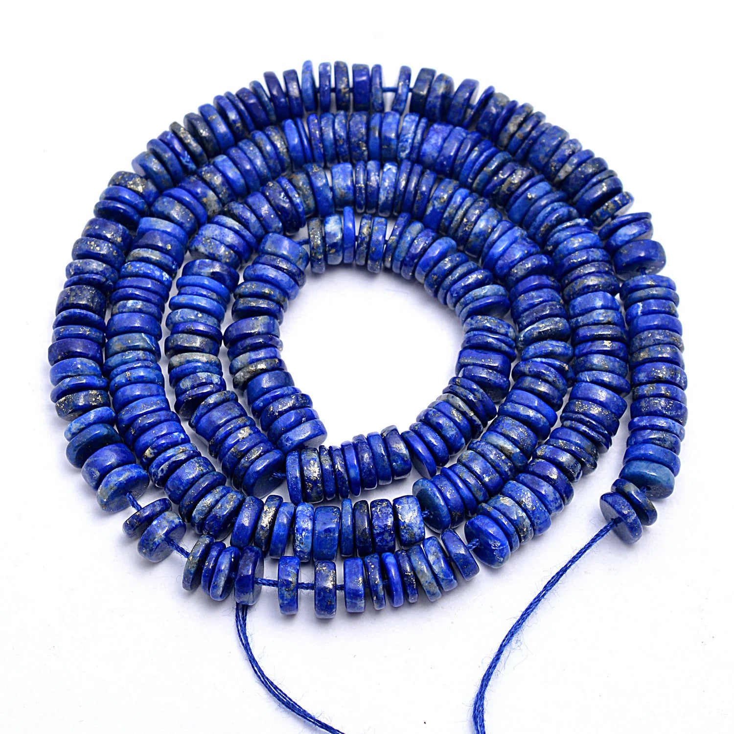 Lapis Smooth Tyre Beads, Lapis Smooth Coin, Lapis Lazuli Wheels, Lapis Handmade Jewelry Making Gemstone Beads, 16 Inch