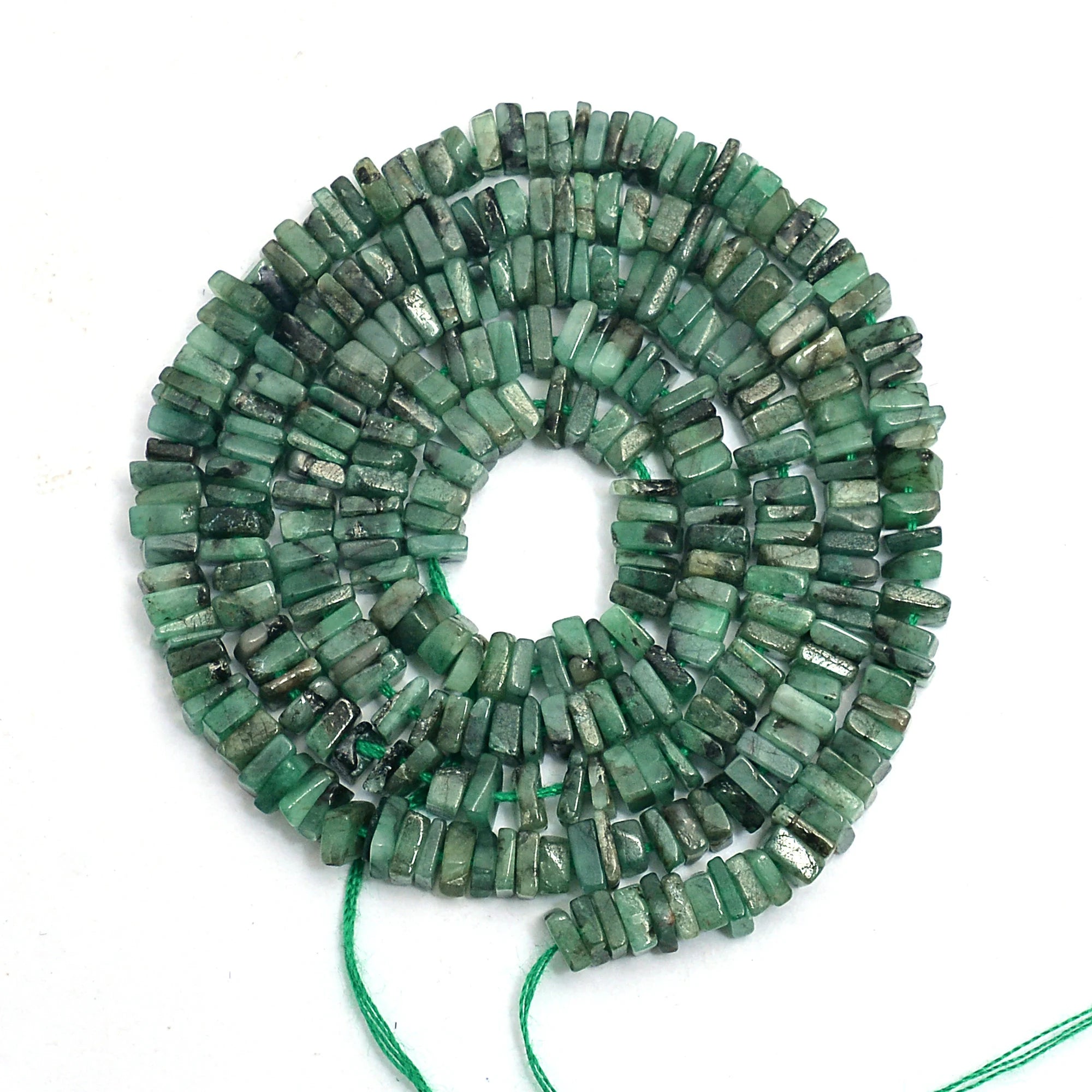 Natural Emerald Smooth Square Beads, 4 mm, Green Emerald Square, SKU521