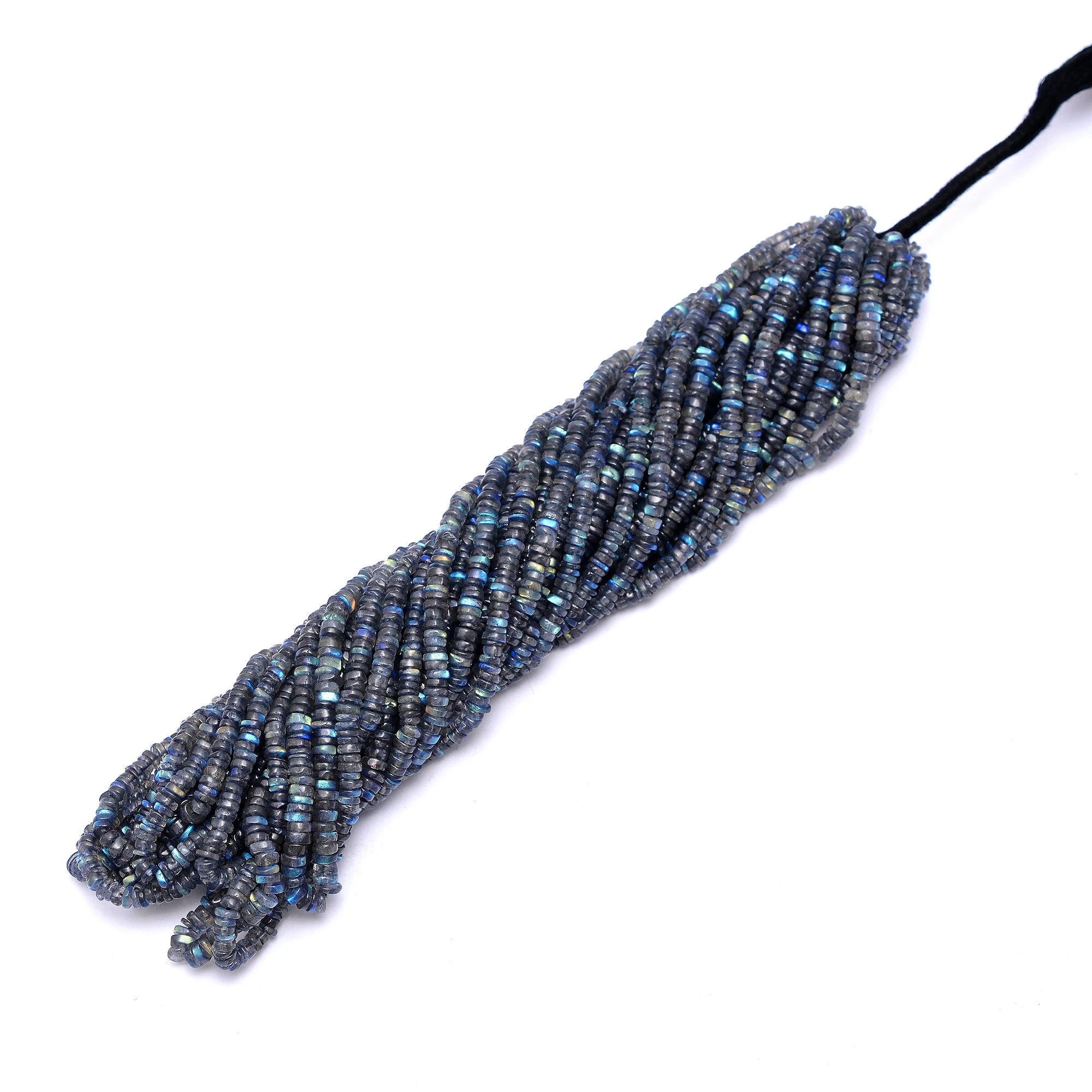 Labradorite Smooth Tyre Beads, 4.5 mm To 5.5 mm, Labradorite Rainbow Wheels, Labradorite Gemstone Beads, Gem Quality, 16 Inch