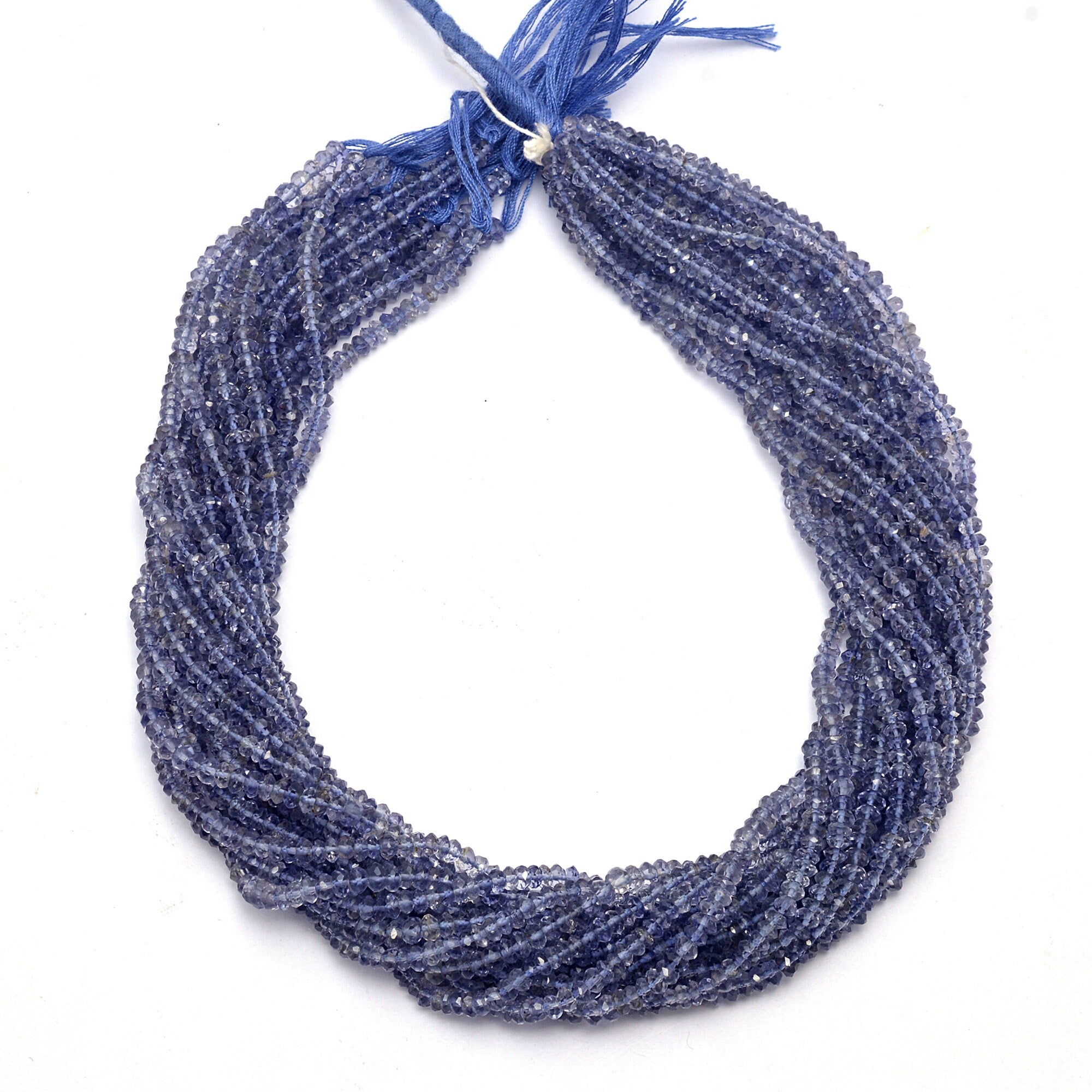 Iolite Faceted Rondelle Beads, 3.5 mm To 4 mm, Iolite Faceted Beads, Iolite Handmade Rondelle Jewelry Making Gemstone Beads, 15 Inch