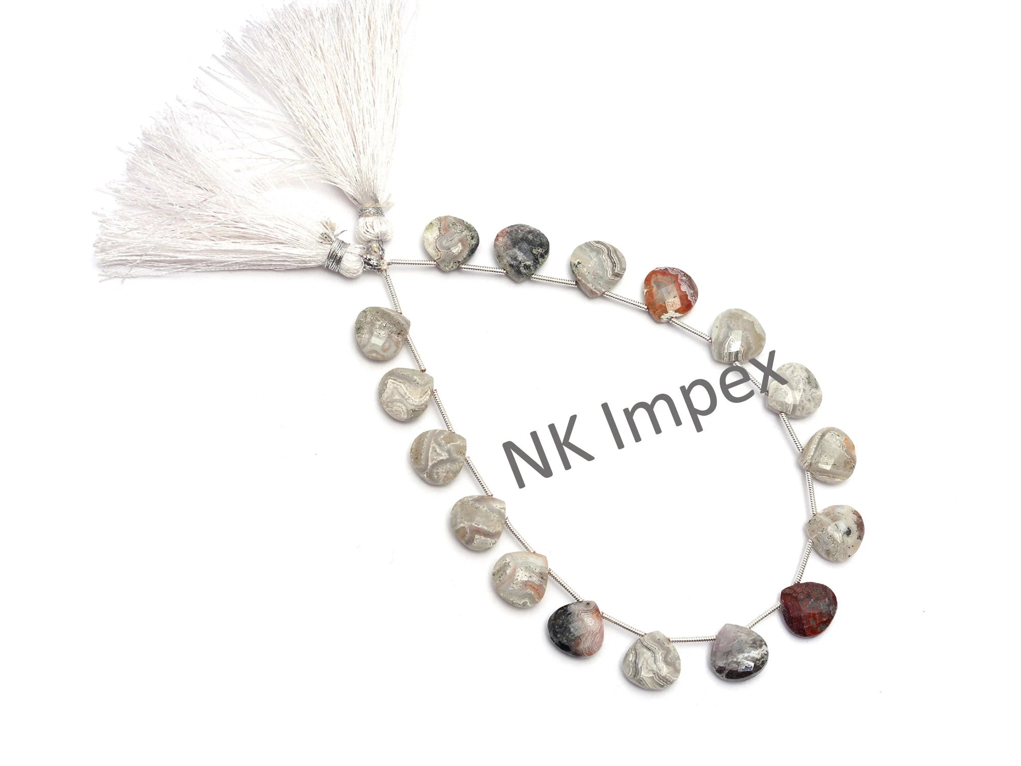 Crazy Lace Agate Faceted Heart Shape Beads, 11 mm, Crazy Lace Agate Heart, Crazy Lace Agate Handmade Jewelry Making Beads, 10 Inch