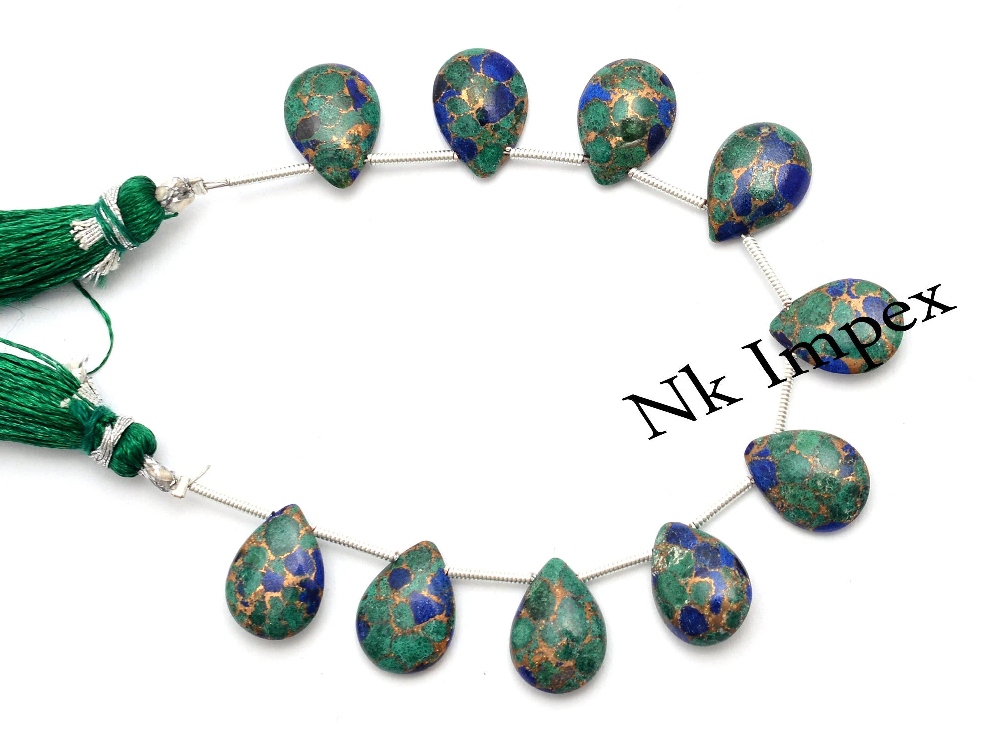 Lapis Lazuli Copper Turquoise Smooth Pear Beads, 10x13 mm, Copper Blue Lapis Turquoise Pear, Lapis Jewelry Making Gemstone Beads