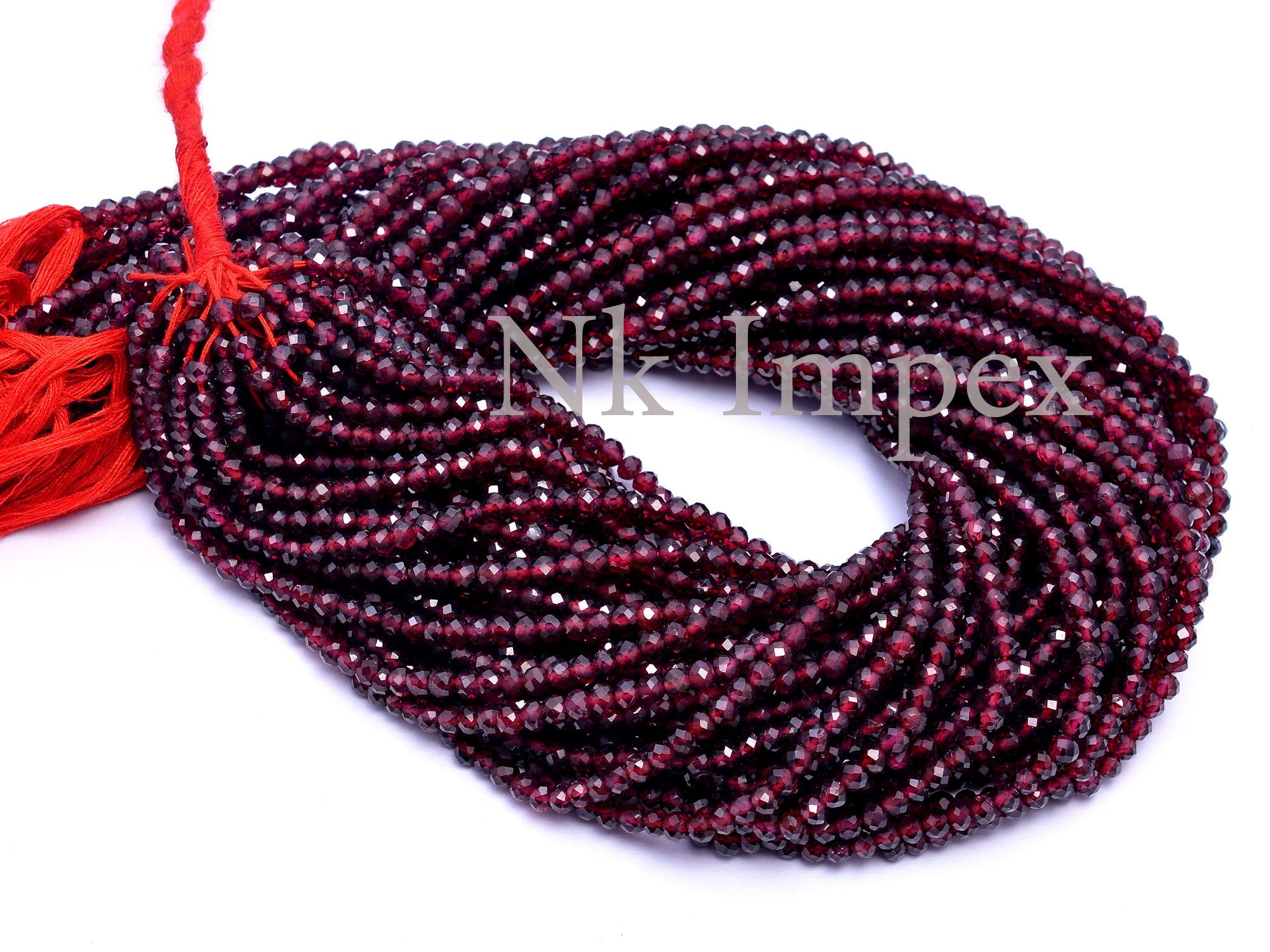 Natural Rhodolite Garnet Faceted Round Balls Beads, 3.5 mm To 4 mm, Rhodolite Garnet Round, Garnet Gemstone Jewelry Beads, 13 Inch
