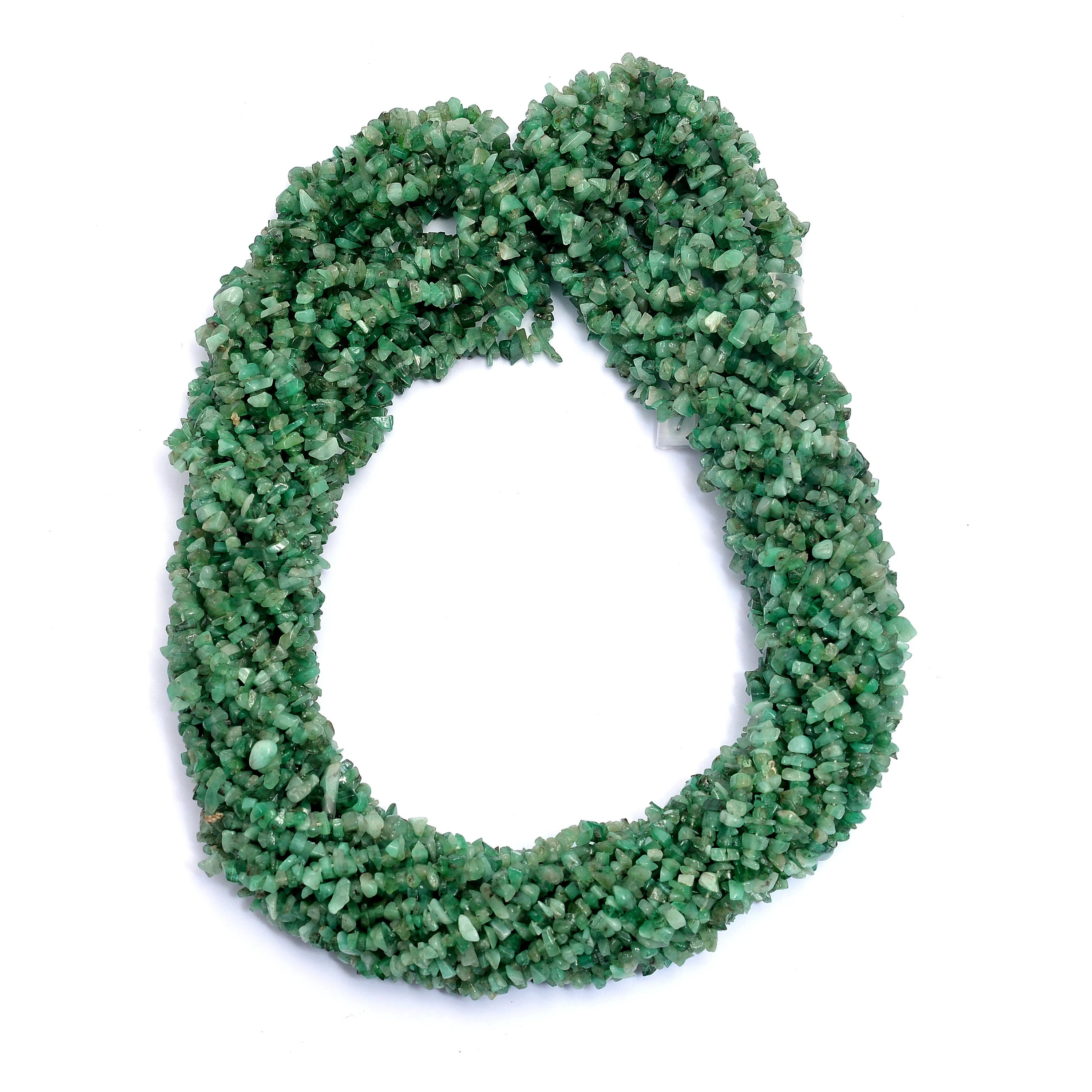 Emerald Smooth Nuggets Beads, 3 mm To 4 mm, 34 Inch, SKU593