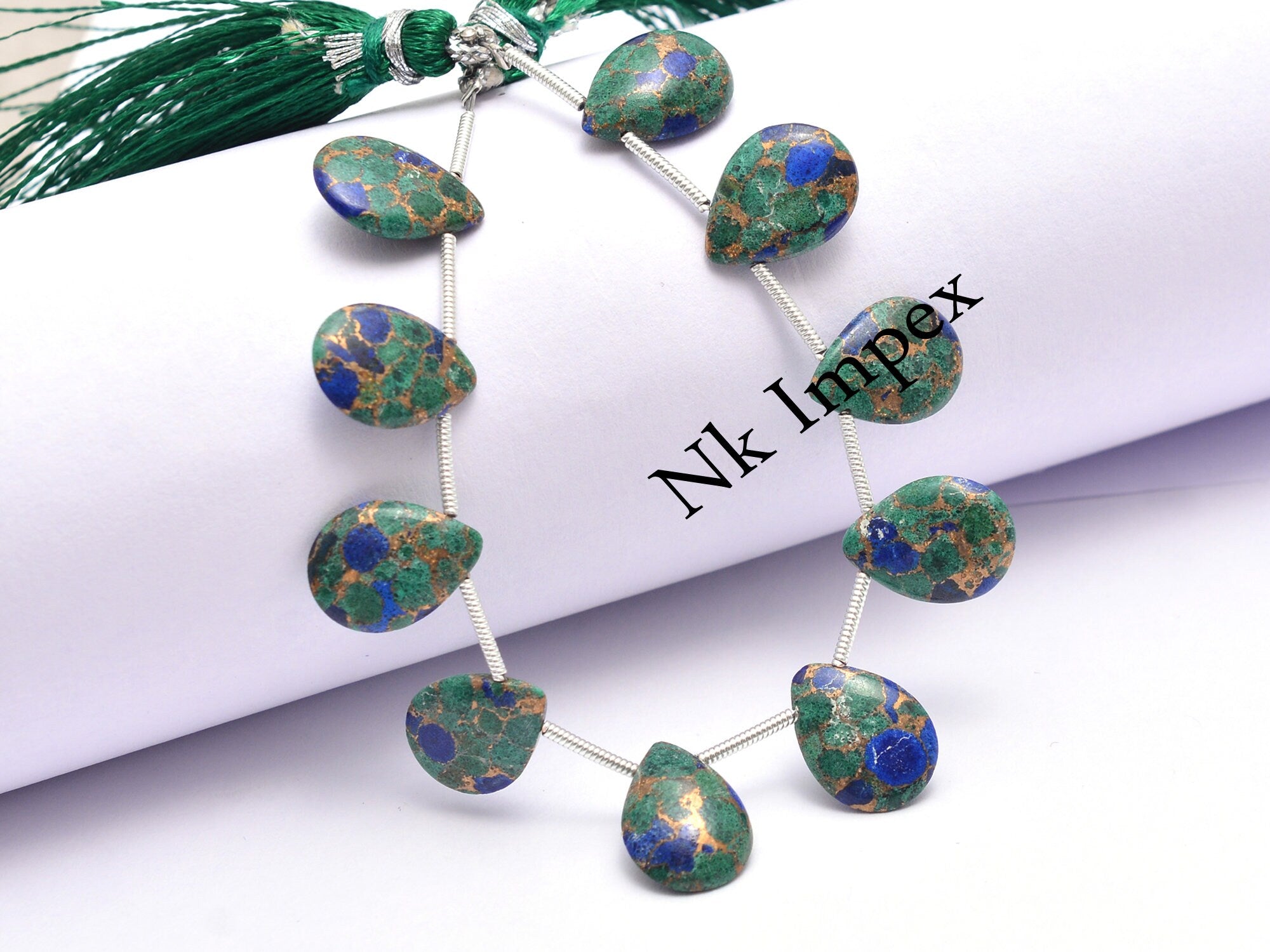 Lapis Lazuli Copper Turquoise Smooth Pear Beads, 10x13 mm, Copper Blue Lapis Turquoise Pear, Lapis Jewelry Making Gemstone Beads