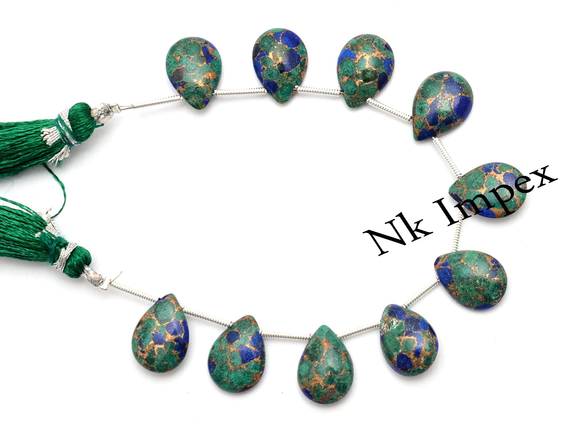 Lapis Lazuli Copper Turquoise Smooth Pear Beads, 10x13 mm, Copper Blue Lapis Turquoise Pear, Lapis Jewelry Making Gemstone Beads