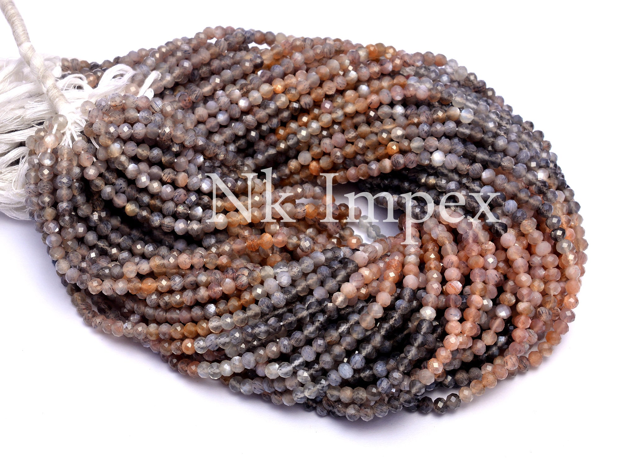 Natural Multi Moonstone Faceted Rondelle Beads,4.5 mm, Multi Moonstone Rondelle, Moonstone Jewelry Making Gemstone Beads, 13 Inch