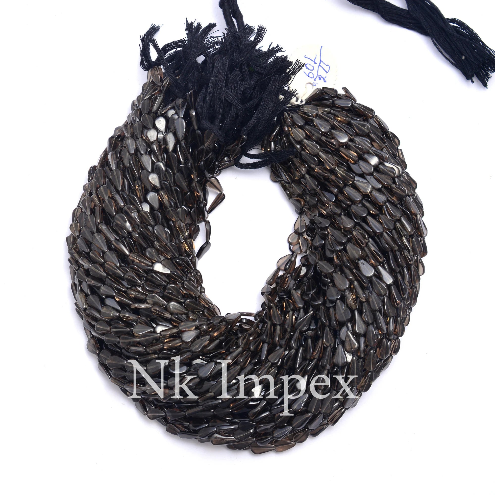 Natural Smoky Quartz Beads, Smooth Smoky Beads, Quartz Pear Beads, 7X11 mm, 15 Inches Strand, Smoky Gemstone (SKU424)