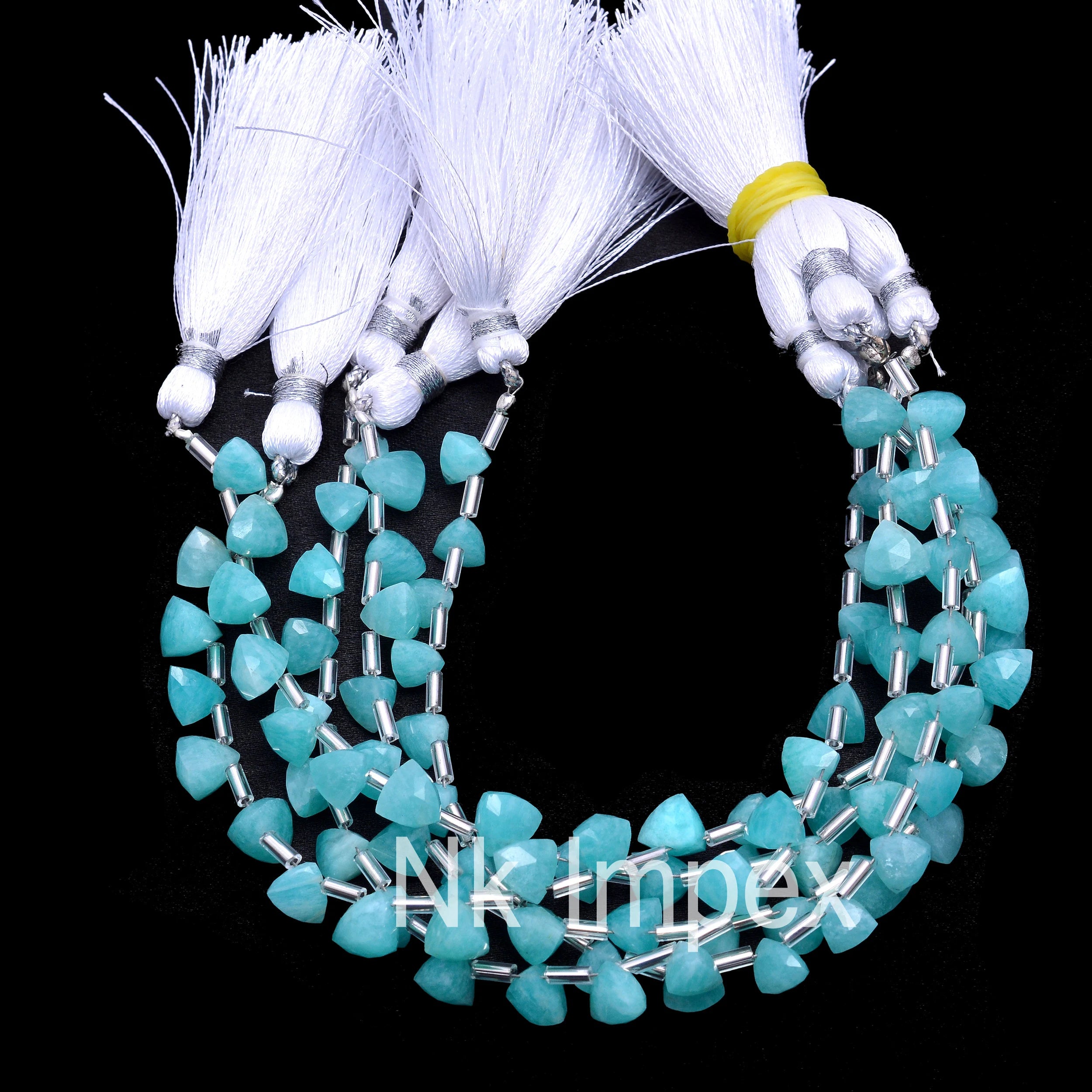 Amazonite Pyramid Faceted Triangle Beads, 6x6 mm To 7x8 mm, (SKU1032)