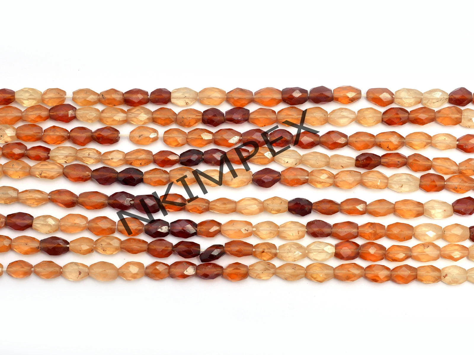 Natural Hessonite Garnet Faceted Oval Beads, 5x7 To 6x8 mm, 14 Inches, (SKU020)