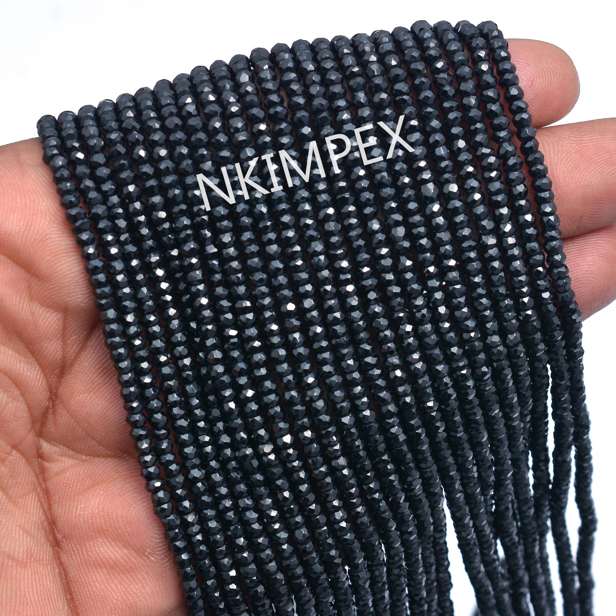 Natural Black Spinel Faceted Roundel Beads, Black Spinel Roundel, Black Spinel Faceted, Gem Quality, 14 Inch