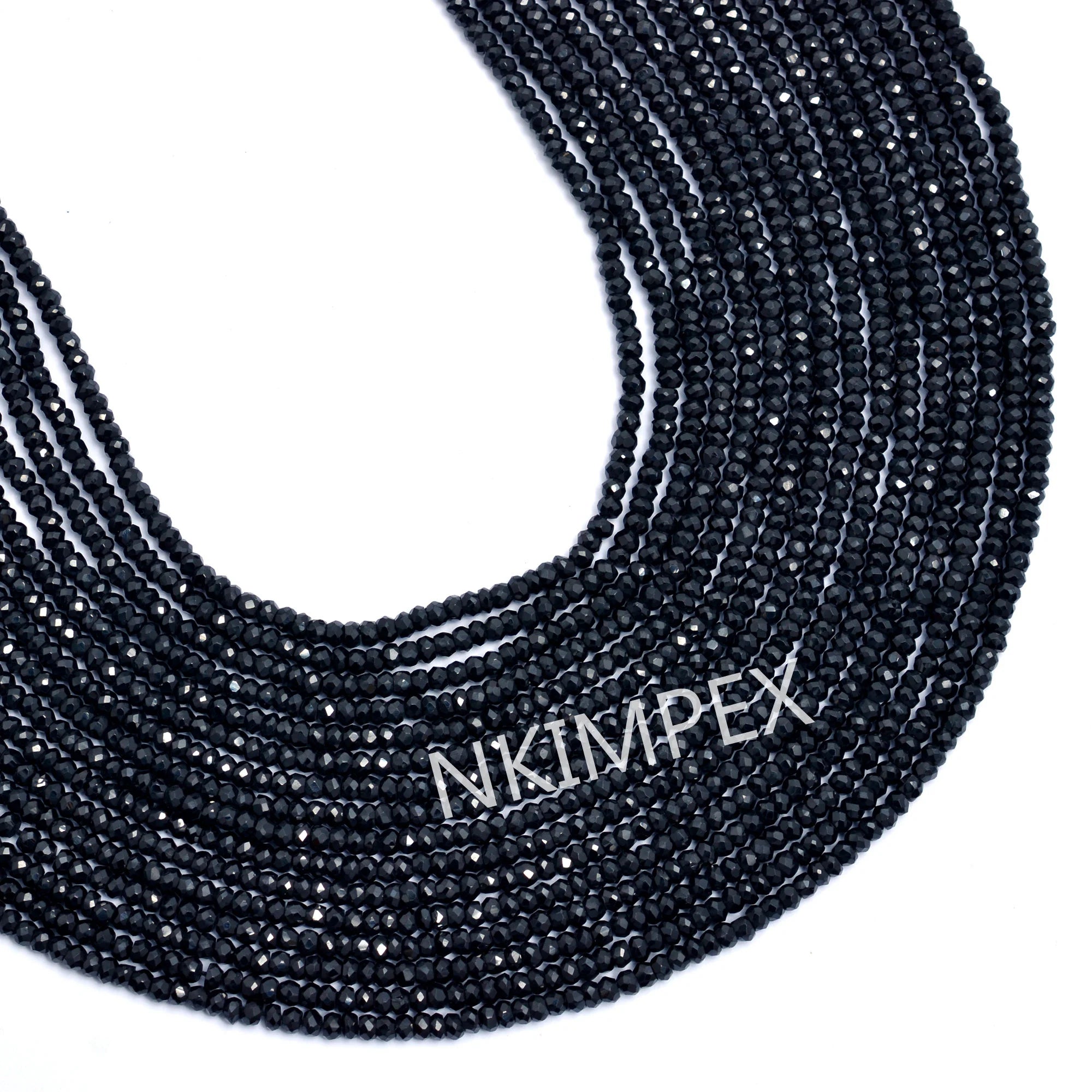 Natural Black Spinel Faceted Roundel Beads, Black Spinel Roundel, Black Spinel Faceted, Gem Quality, 14 Inch